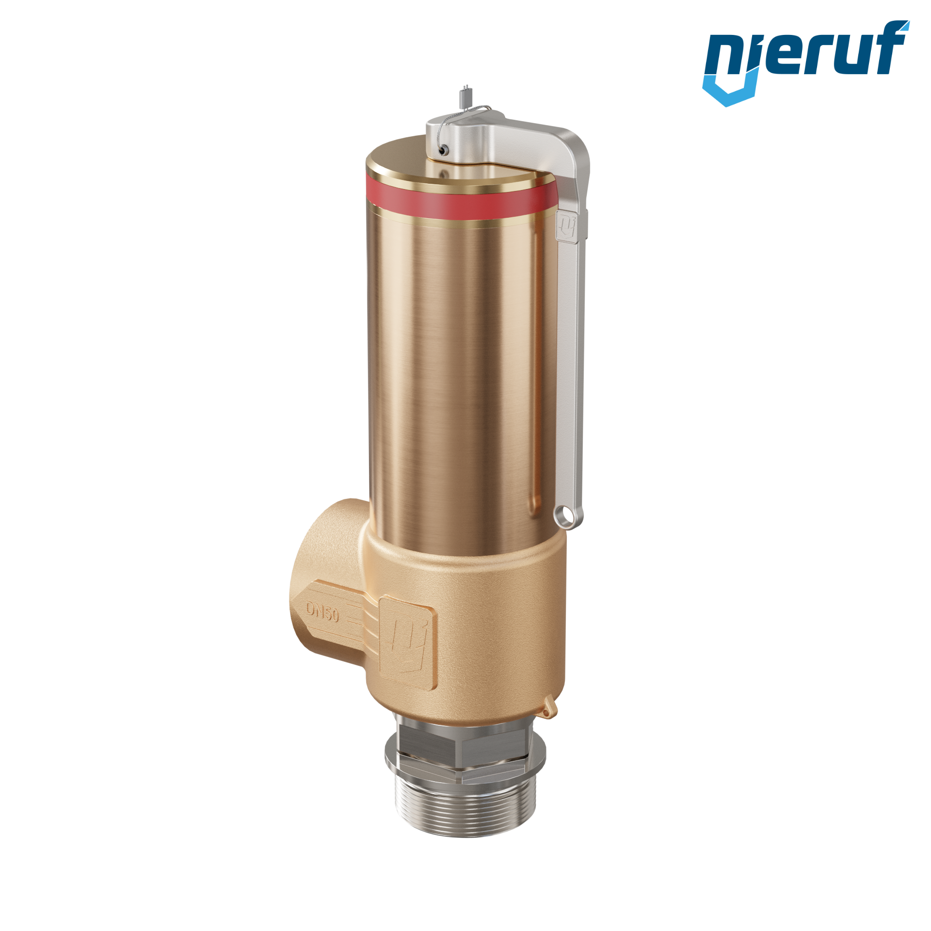 Cryo safety valve with lever DN32 2" m x 2" fm SV18, stainless steel & gunmetal PTFE