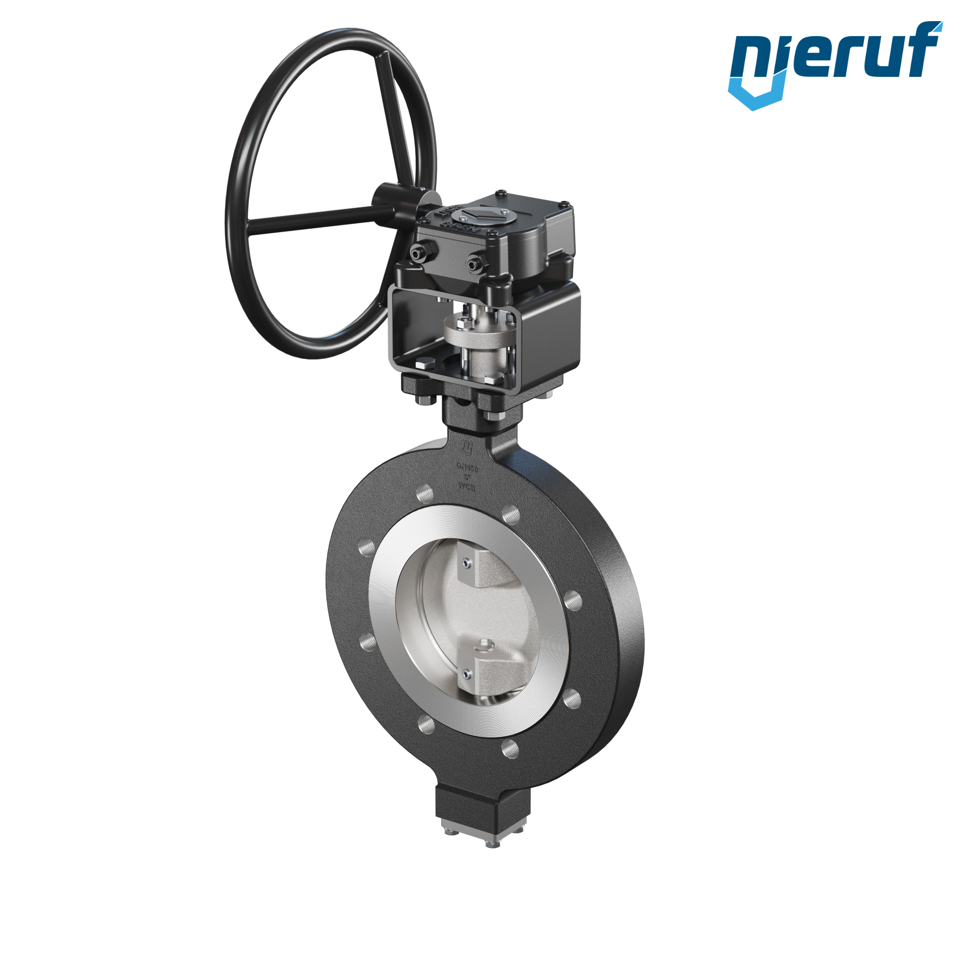 Double offset butterfly-valve AK12 DN 150 PN10-PN16 worm gear