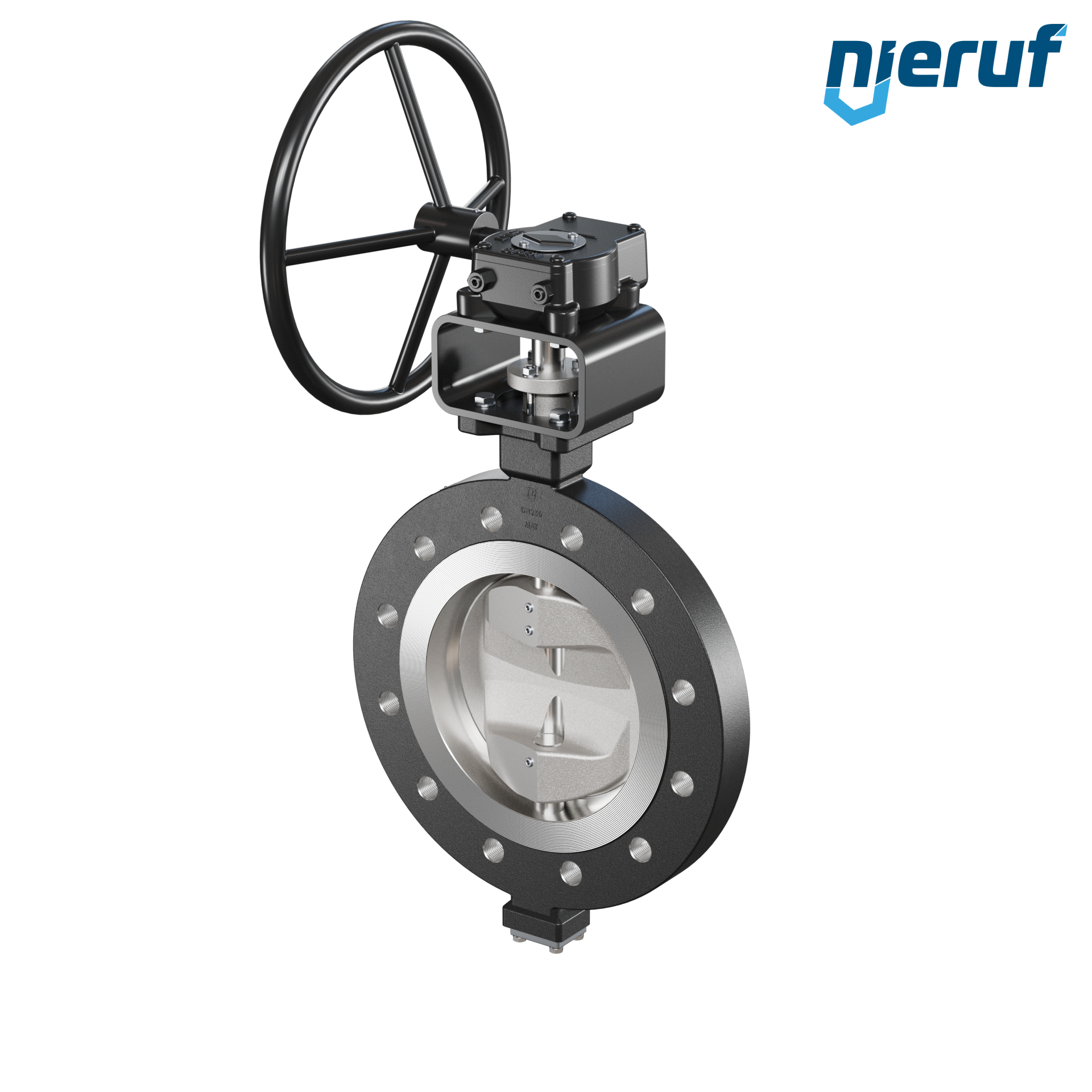 Double offset butterfly-valve AK12 DN 250 PN25 worm gear