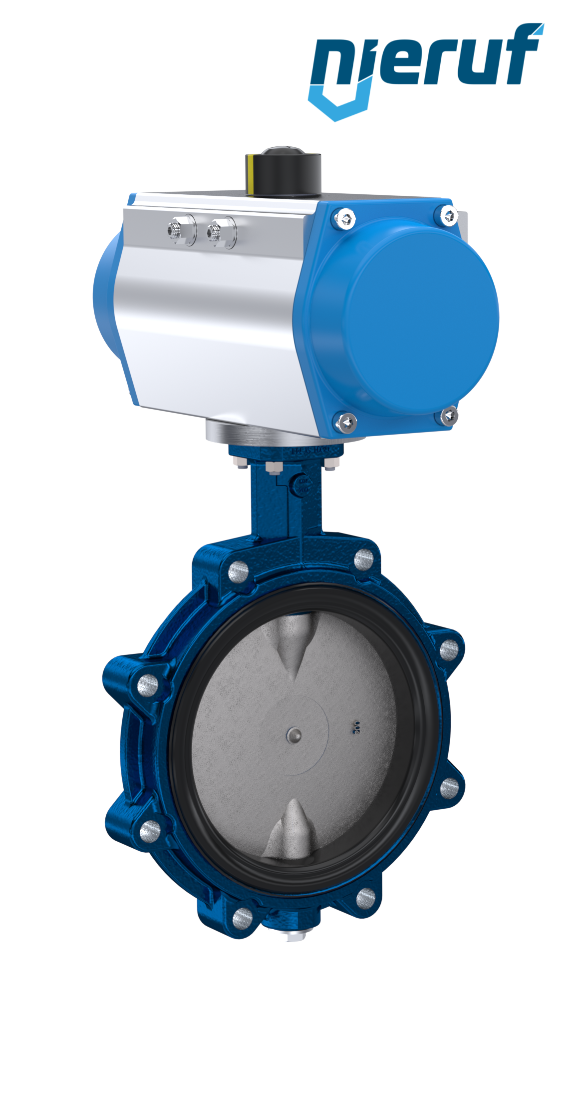 Butterfly valve DN 125 AK02 FPM pneumatic actuator single acting normally closed