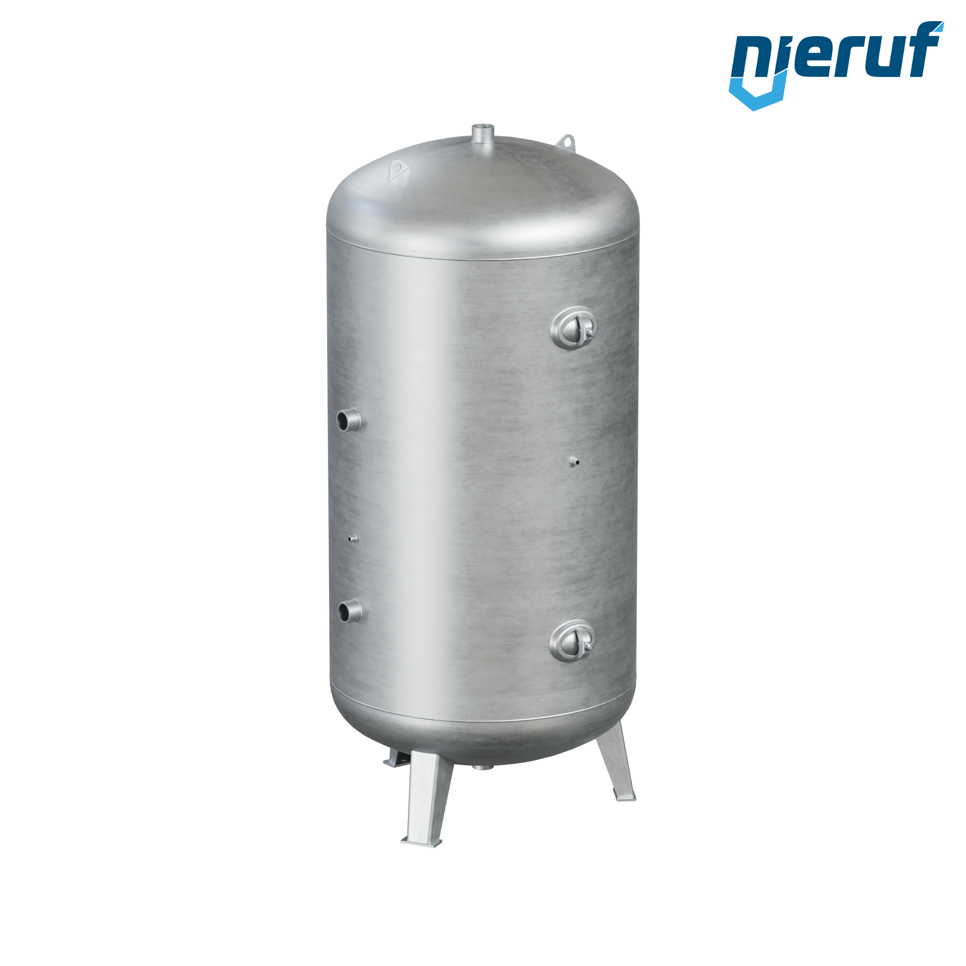 Pressure vessel vertical BE01 3000 liter, 0-16 bar, steel galvanized