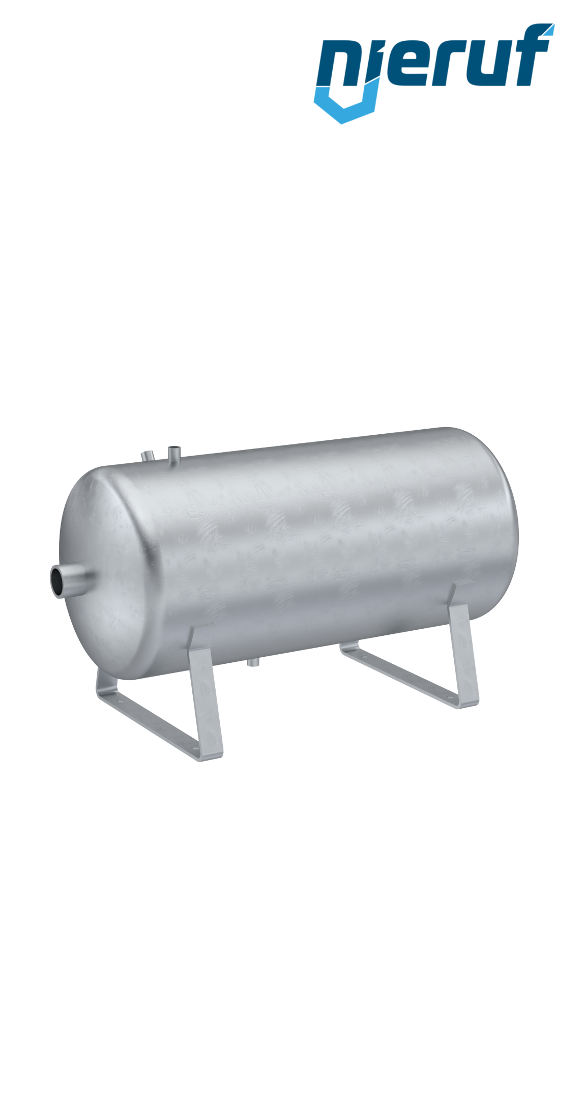 Vacuum vessel horizontal BE03 250 liter, -1-3 bar, steel galvanized