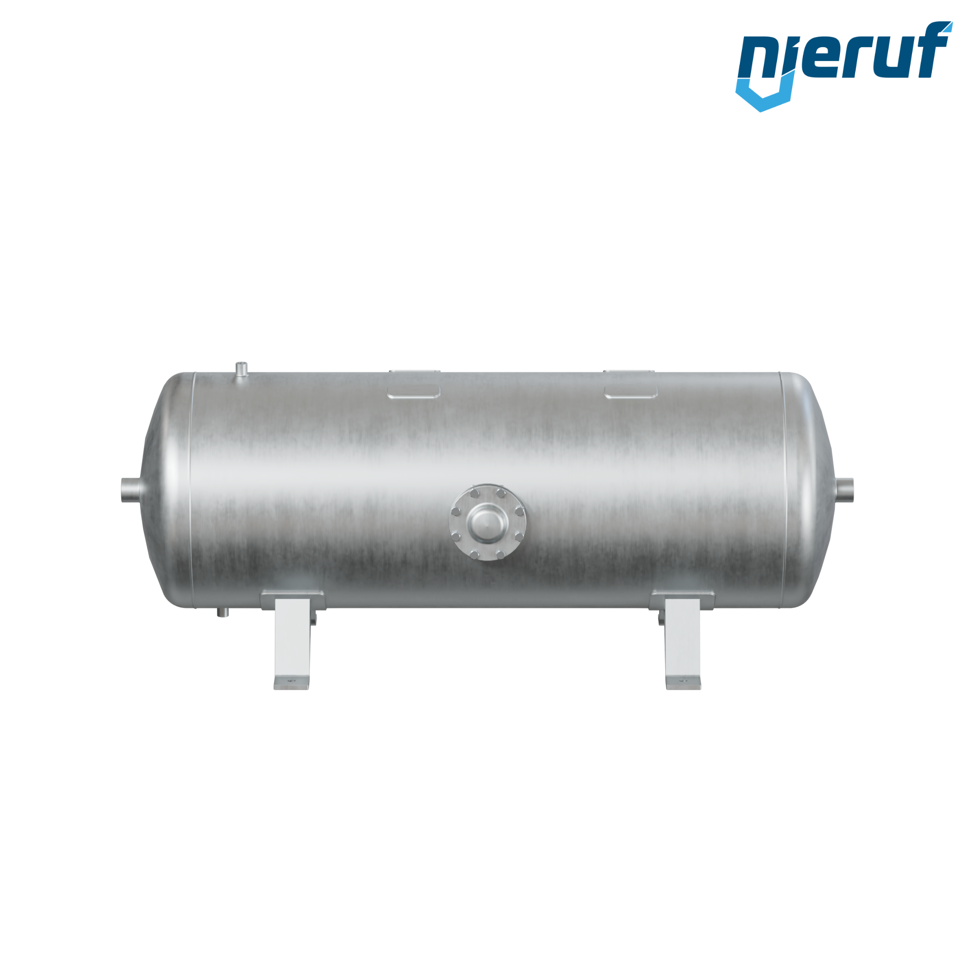 Vacuum vessel horizontal BE03 350 liter, -1-3 bar, steel galvanized