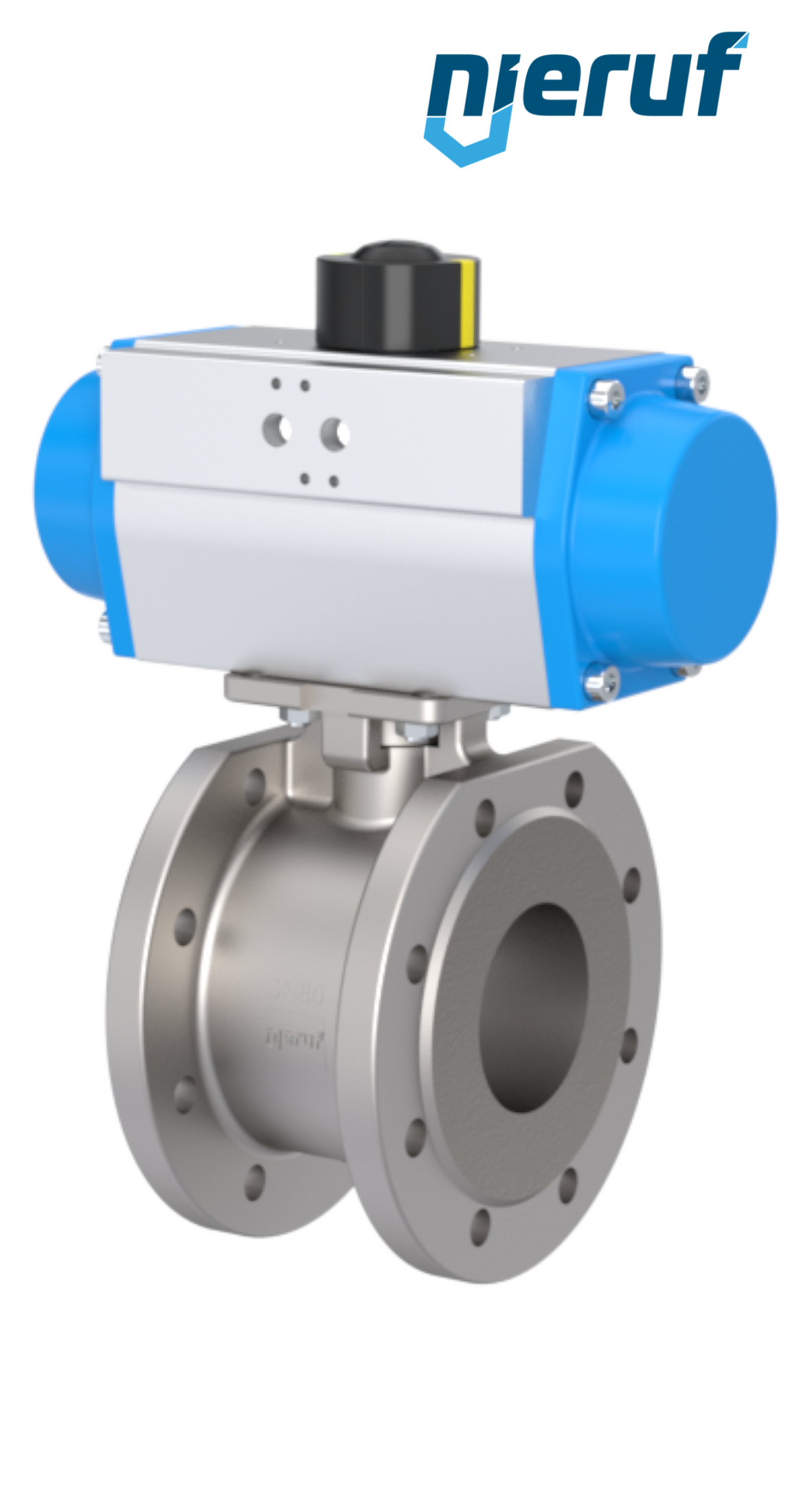 automatic-flange stainless steel ball valve  DN15 PK07 pneumatic actuator single acting normally open