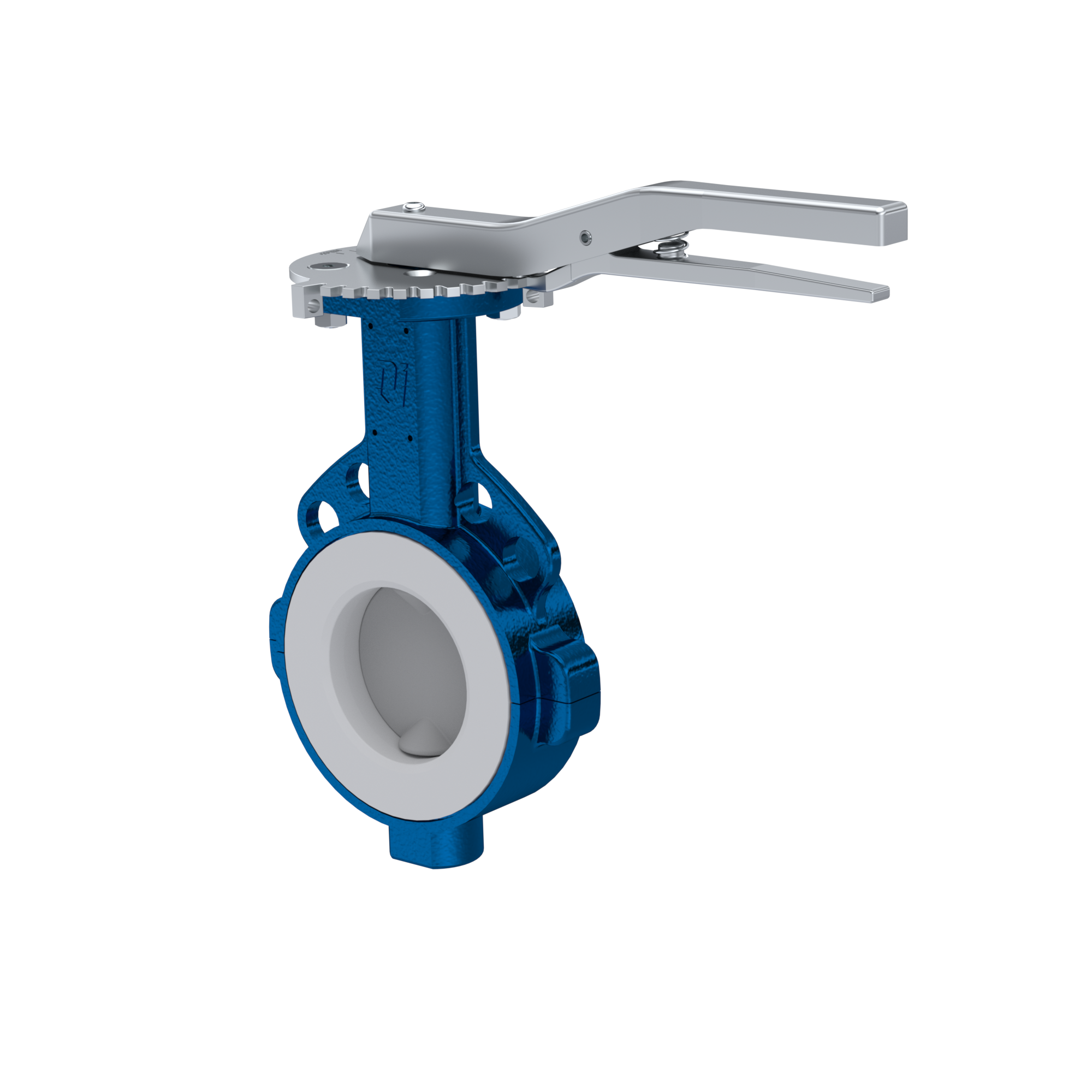 PFA-Butterfly-valve PTFE AK09 DN80 ANSI150 lever silicone insert