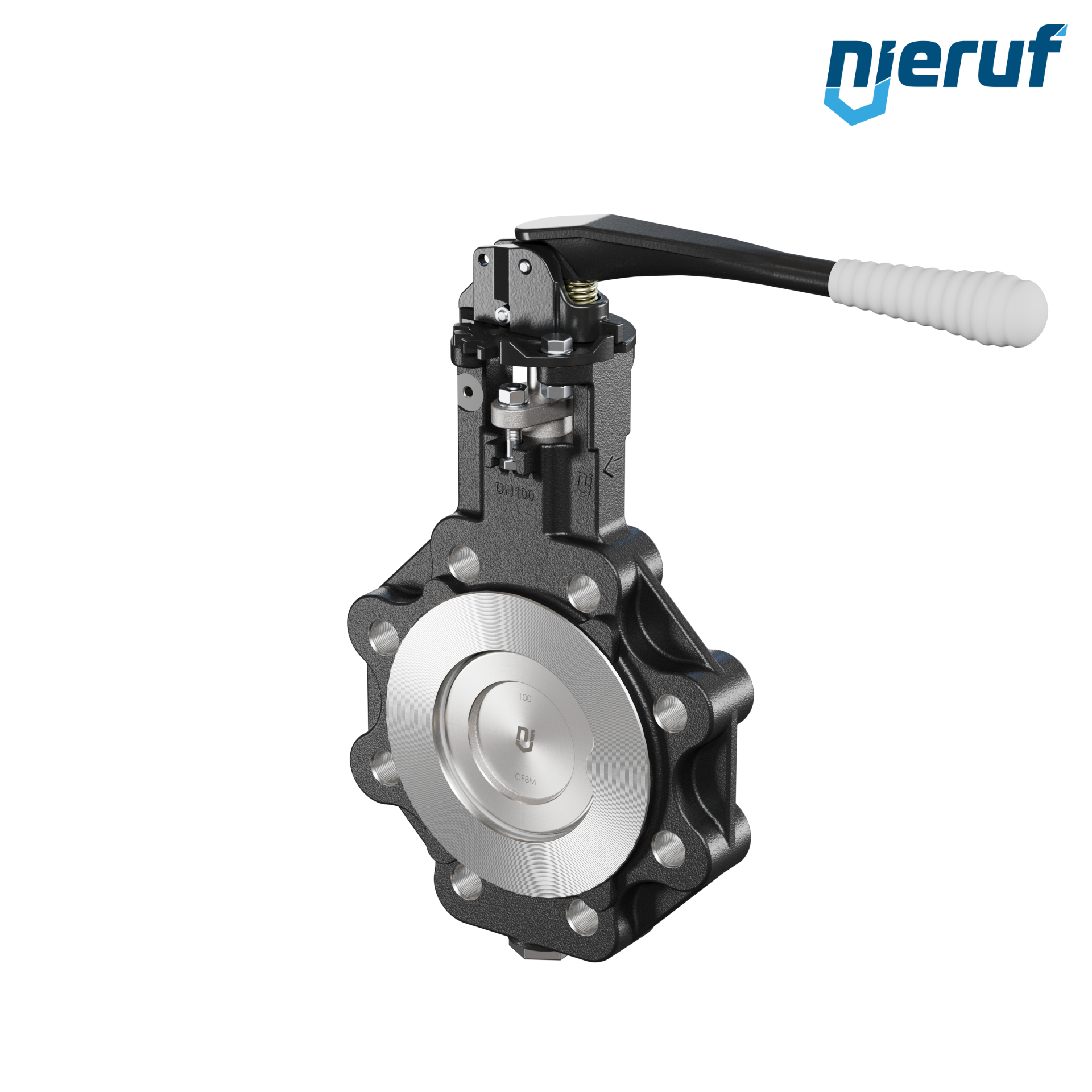 Double offset butterfly-valve AK12 DN 100 PN25-PN40 lever