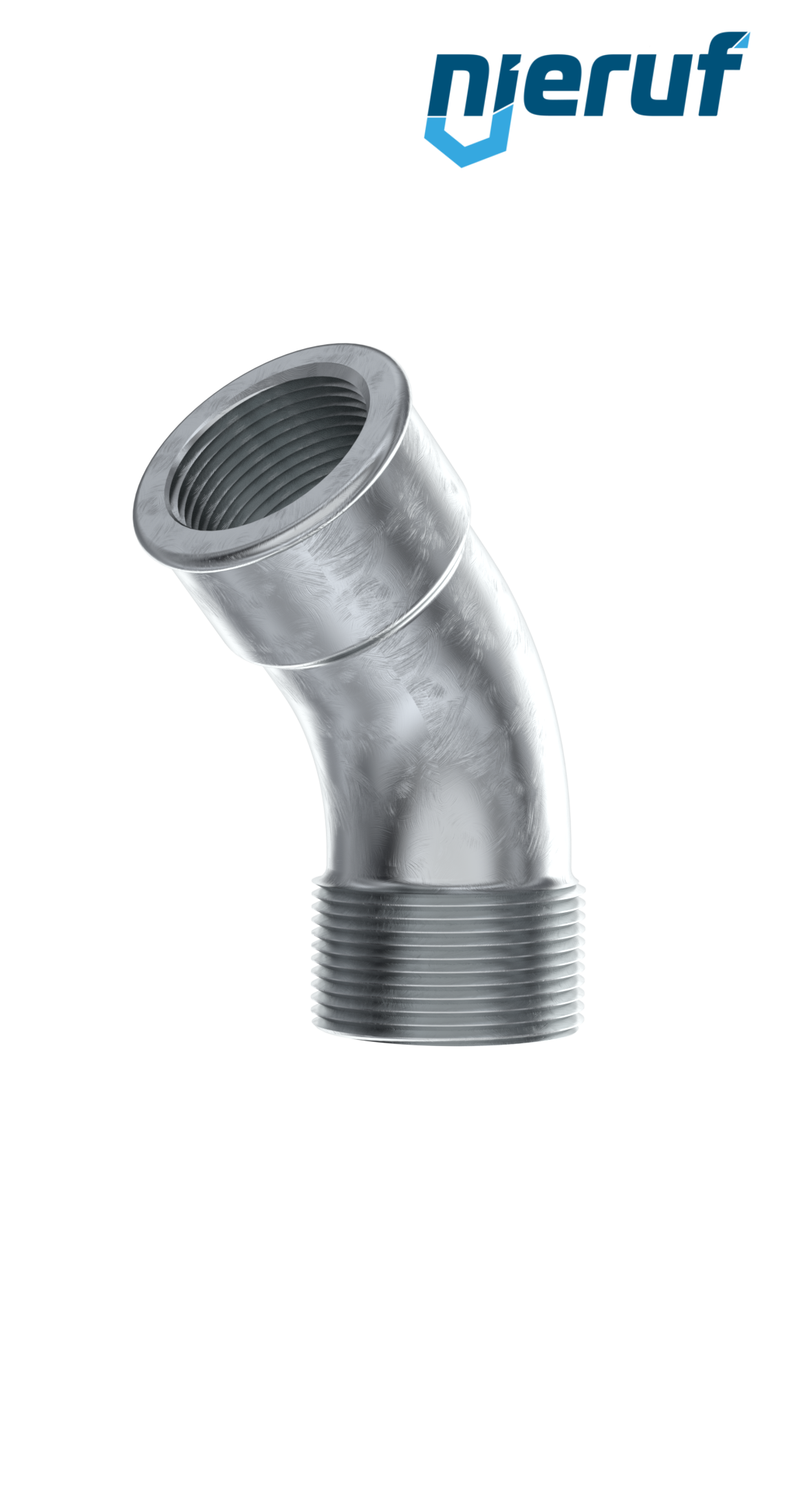 Malleable cast iron fitting bend no. 40, DN15 - 1/2" inch galvanized