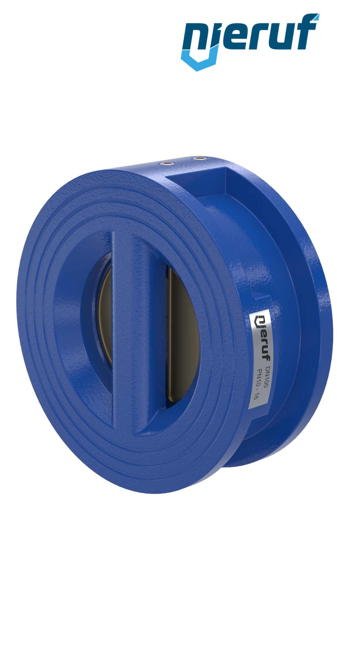 dual plate check valve DN100 DR04 GGG40 epoxyd plated blue 180µm EPDM