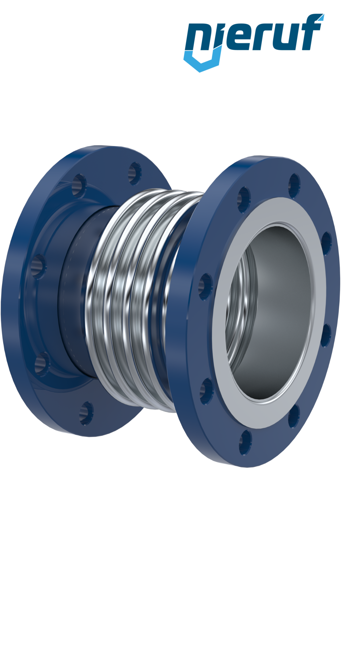 Axial expansion joint DN200 type KP05 flared flanges and stainless steel-bellows
