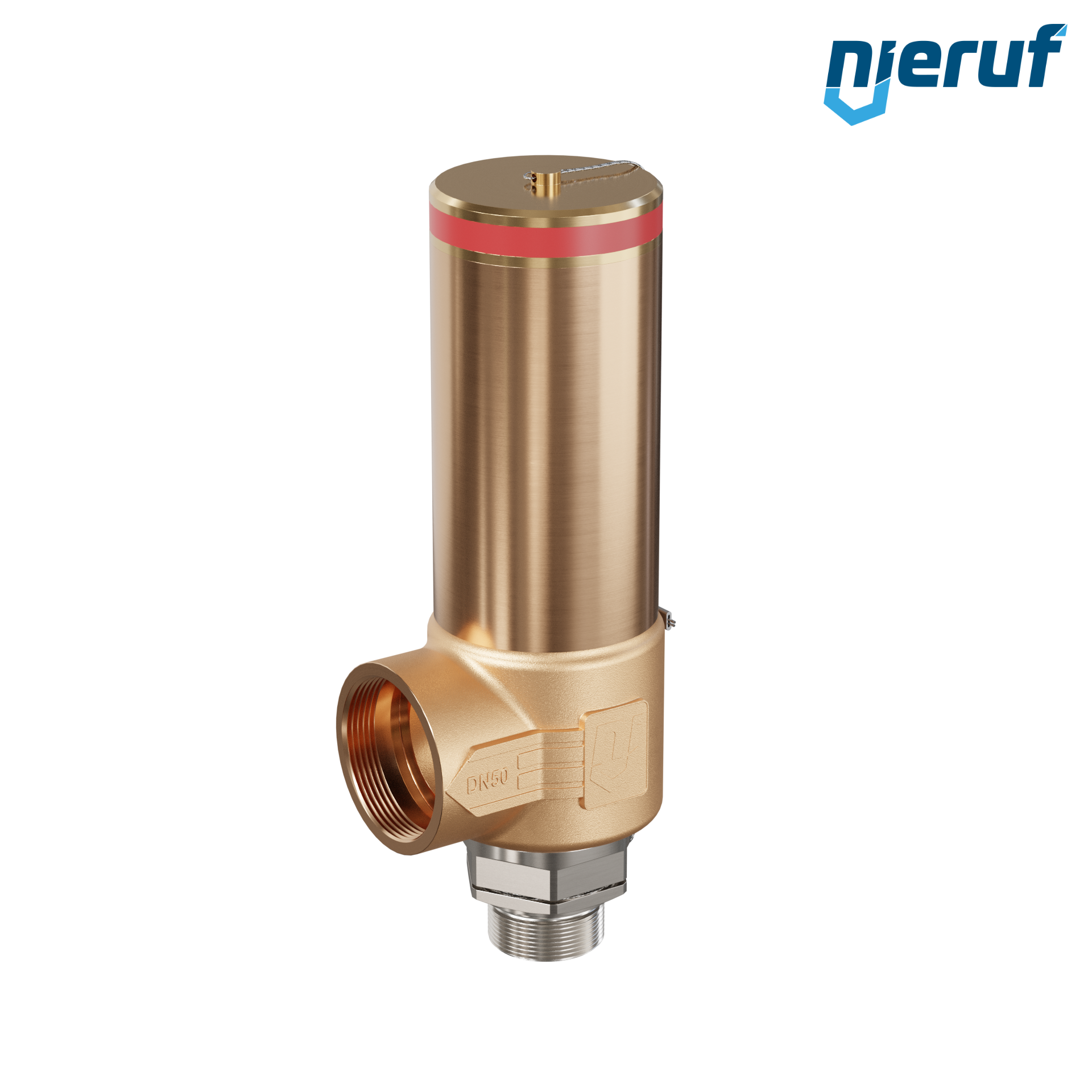 Cryo safety valve without lifting DN32 1 1/4" m x 2" fm SV18, stainless steel & gunmetal PTFE