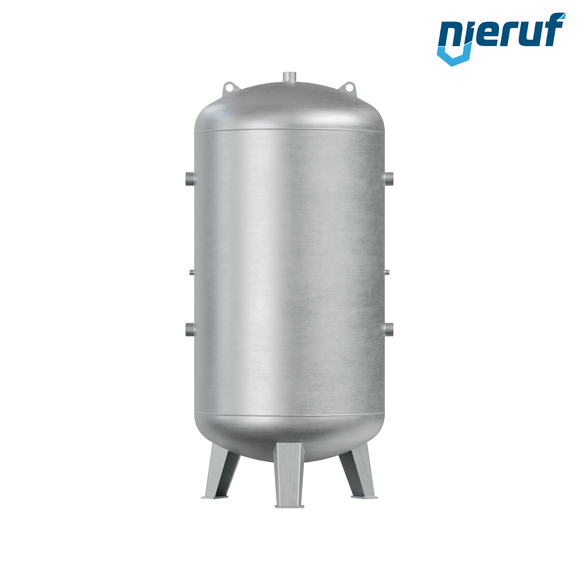 High pressure vessel vertical BE02 1500 liter, 0-31 bar, steel galvanized