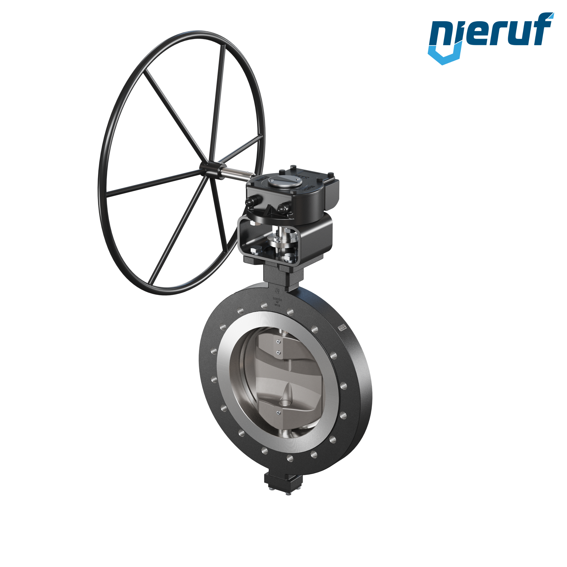 Triple offset butterfly-valve carbon steel AK14 DN 350 PN16 worm gear