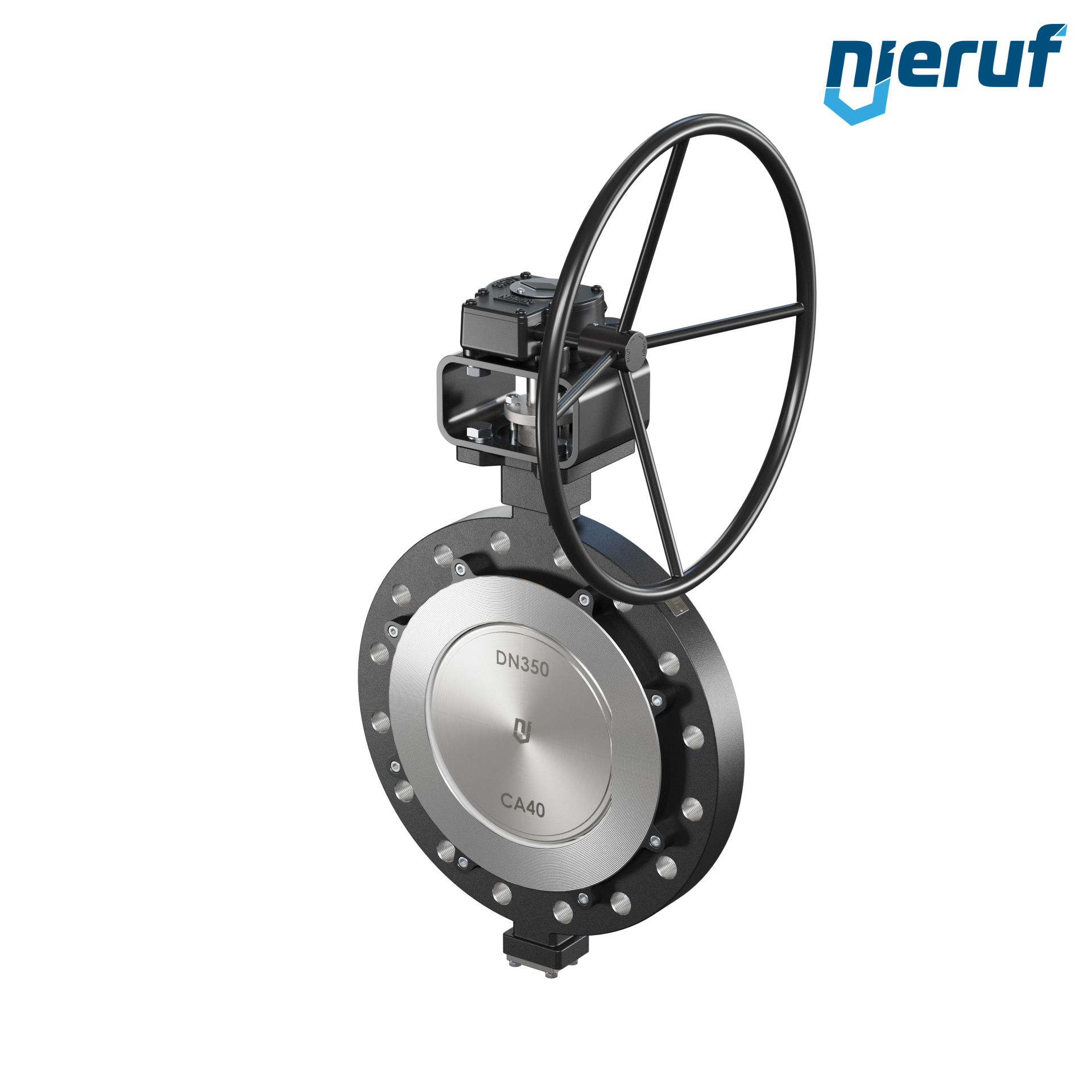 Double offset butterfly-valve AK12 DN 350 PN40 worm gear