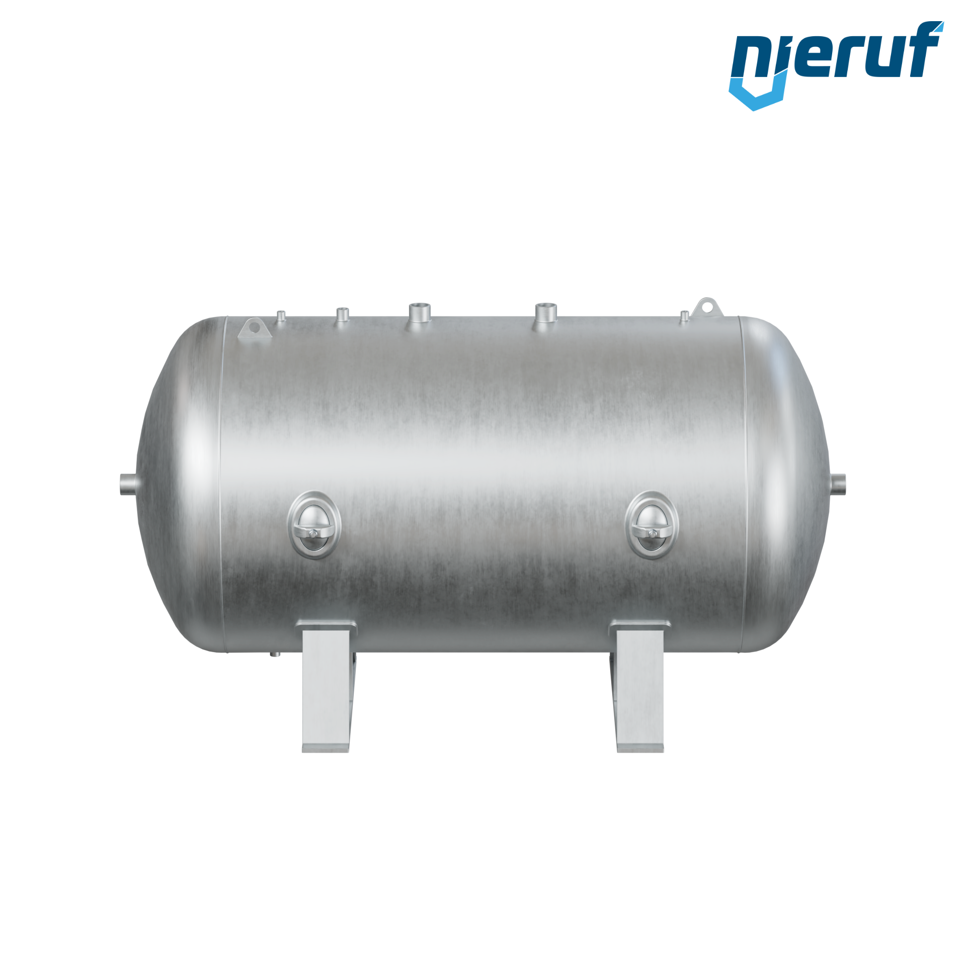 Pressure vessel horizontal BE01 2000 liter, 0-11 bar, steel primed