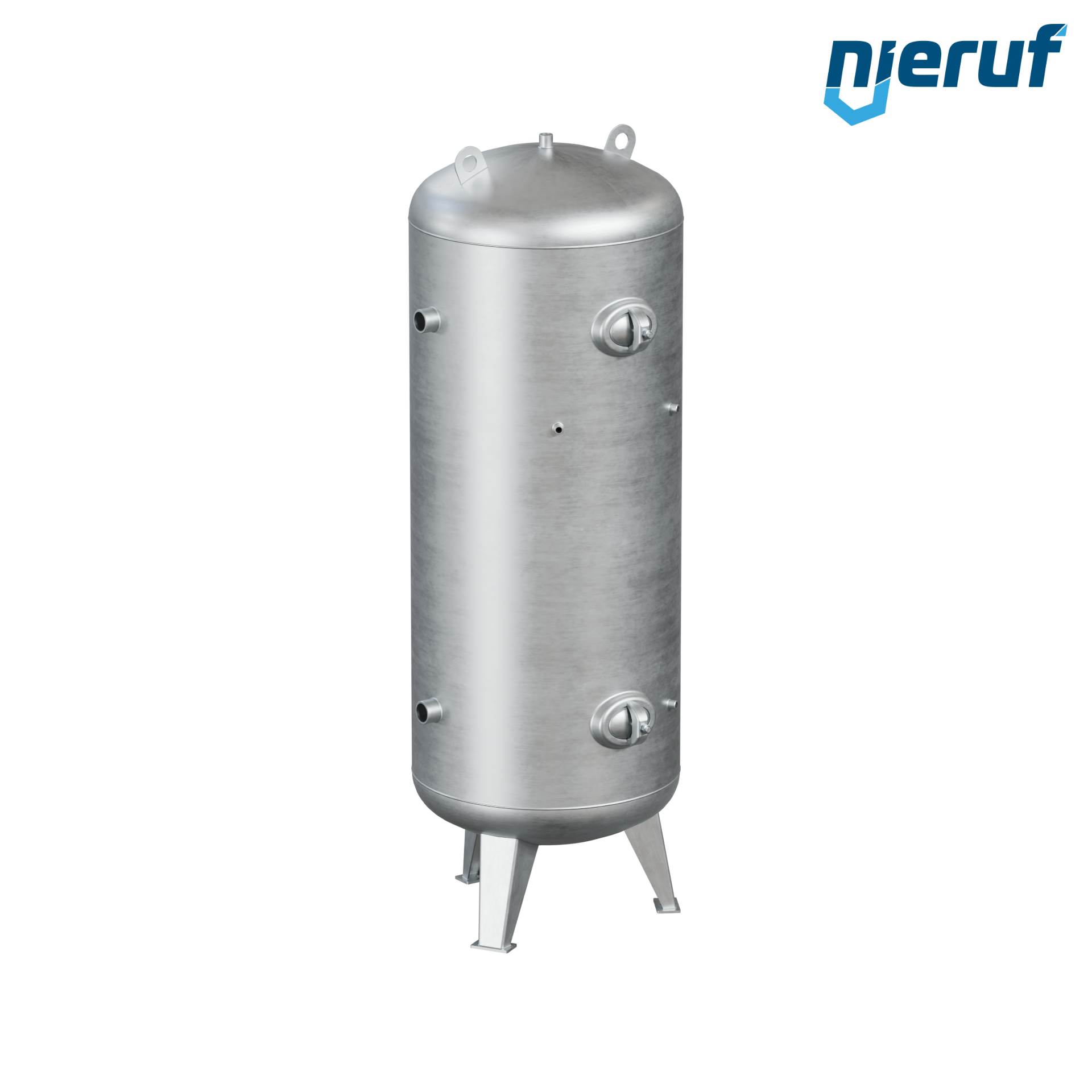 Vacuum vessel vertical BE03 1000 liter, -1-3 bar, steel galvanized