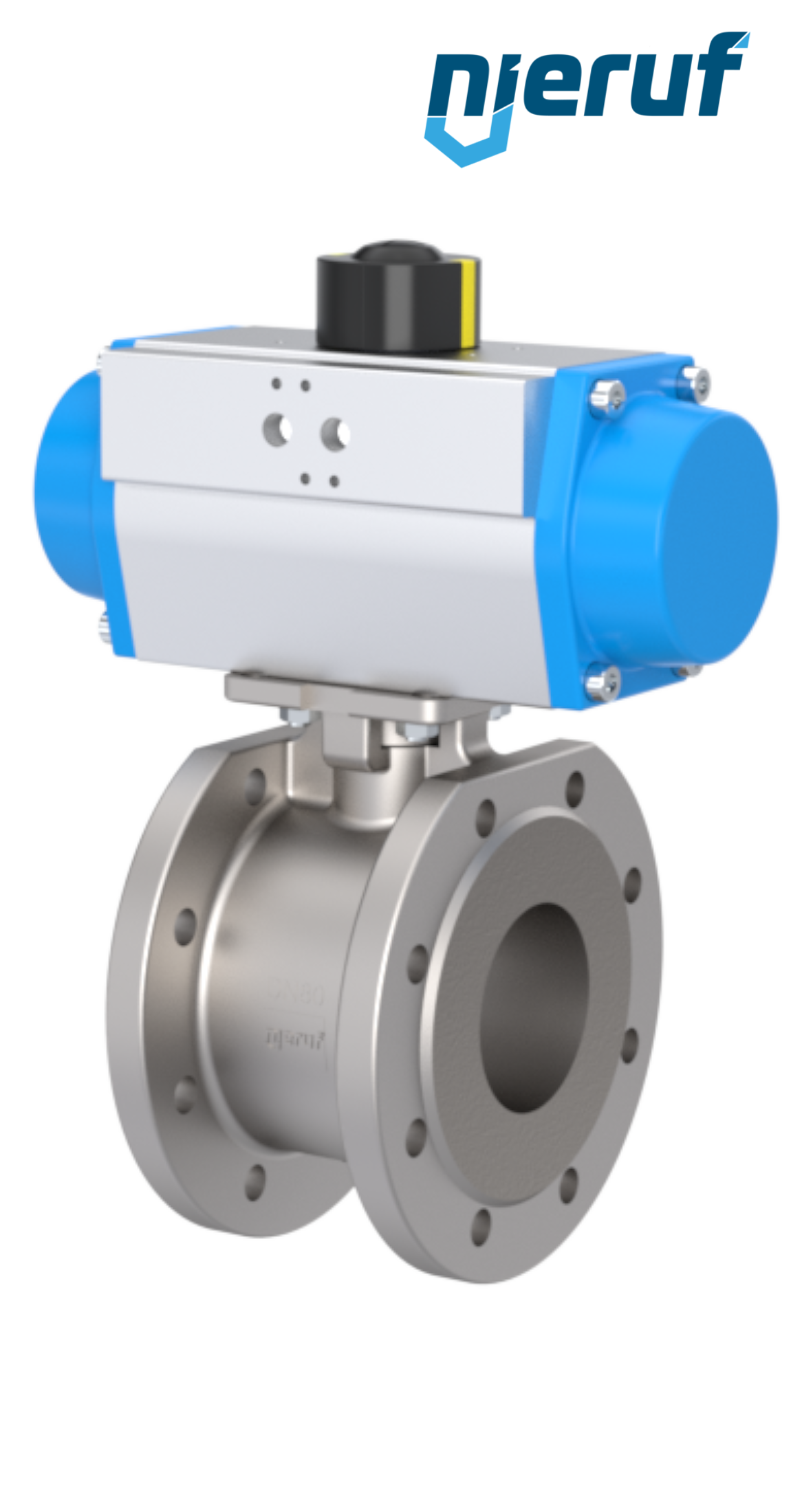automatic-flange stainless steel ball valve  DN20 PK07 pneumatic actuator single acting normally open