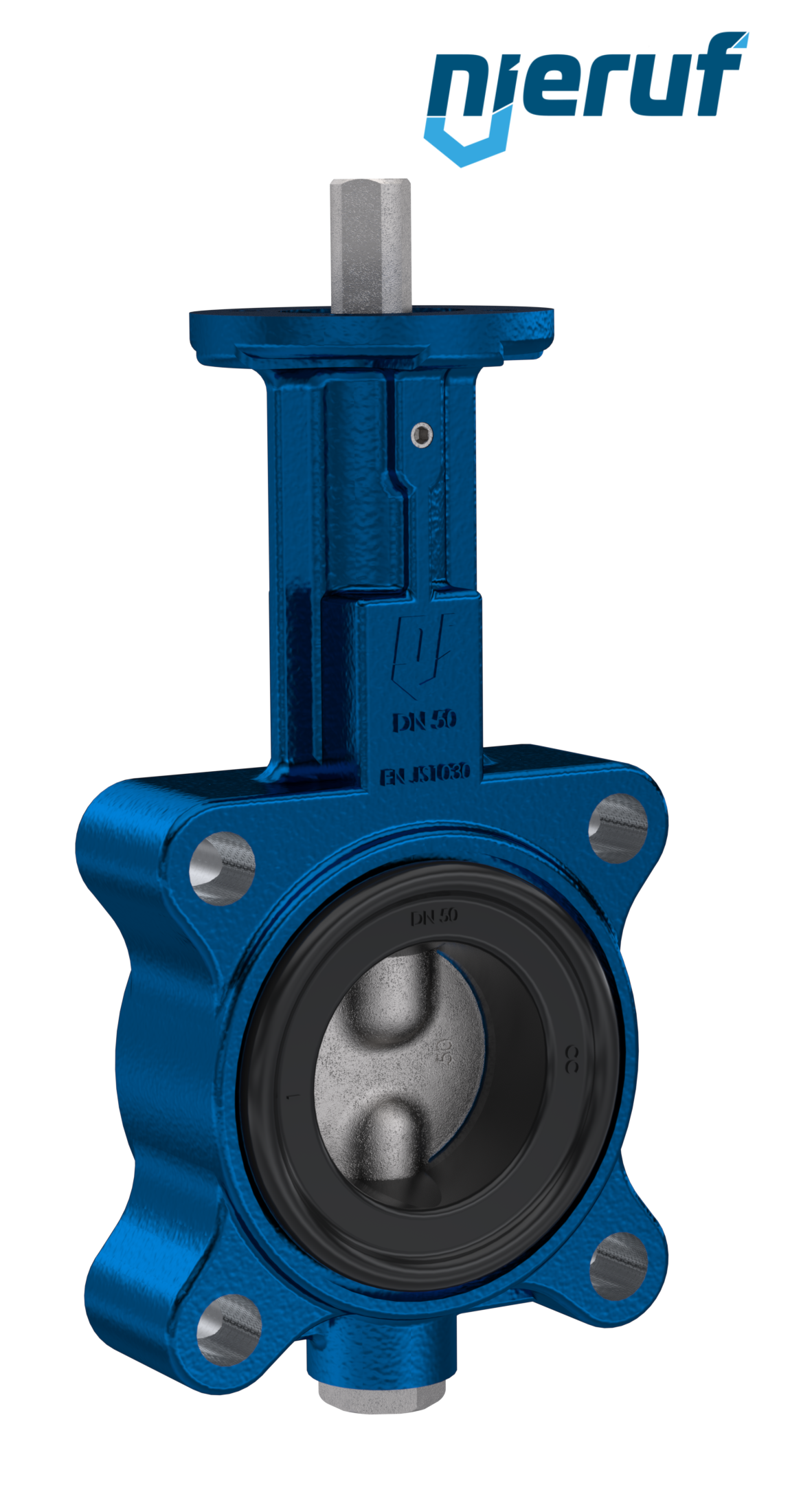 Butterfly valve AK02 DN 50 PN10-PN16 DVGW-gas without lever