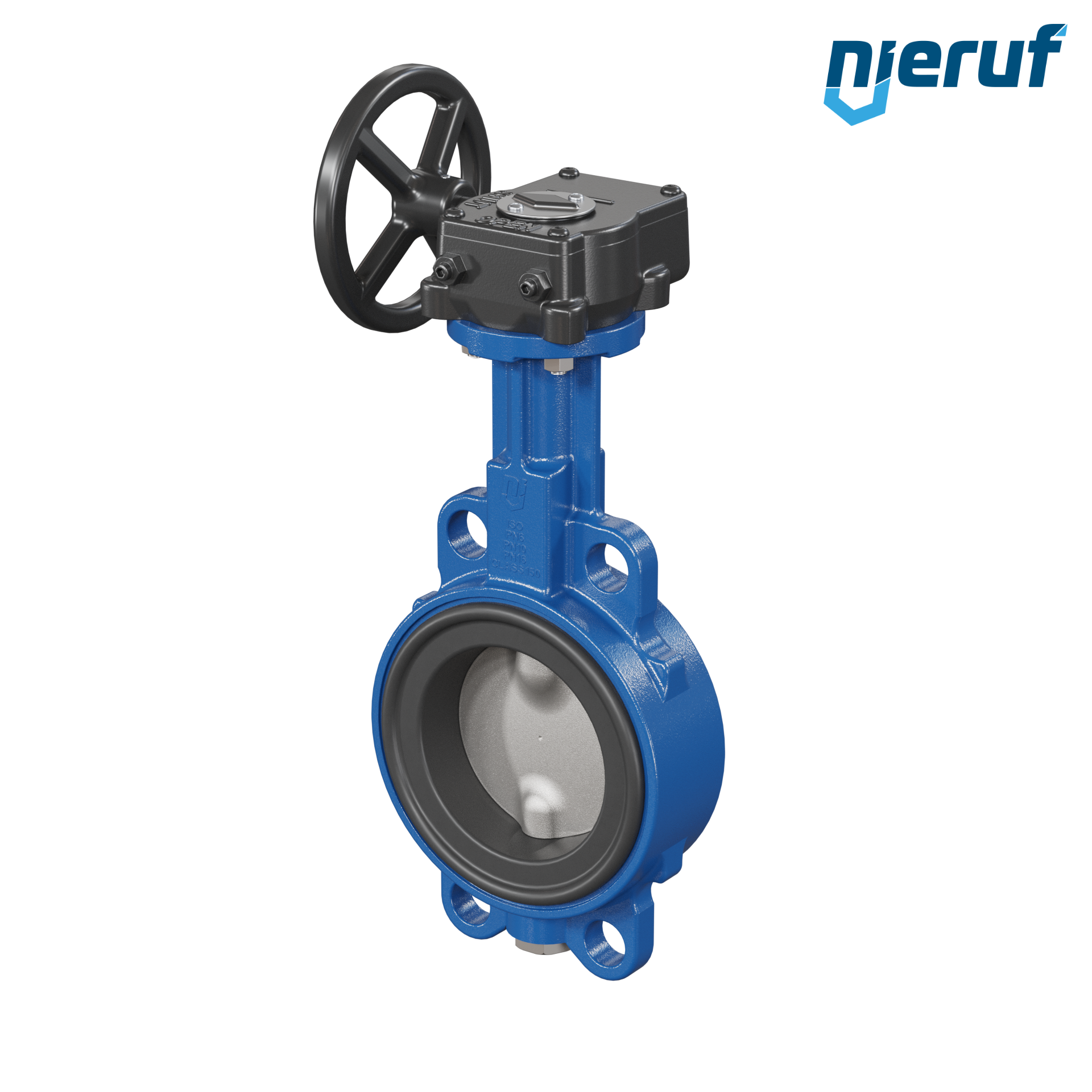 Butterfly valve DN 80 PN6-PN10-PN16 & ANSI150 AK01 FPM Worm gear