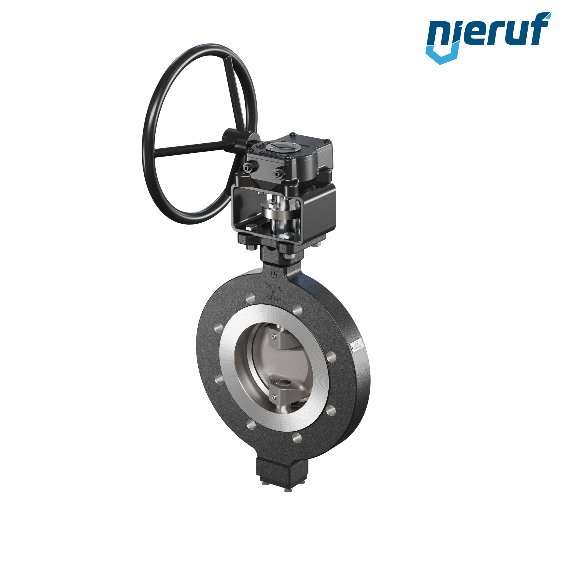 Triple offset butterfly-valve carbon steel AK14 DN 150 PN10-16 worm gear