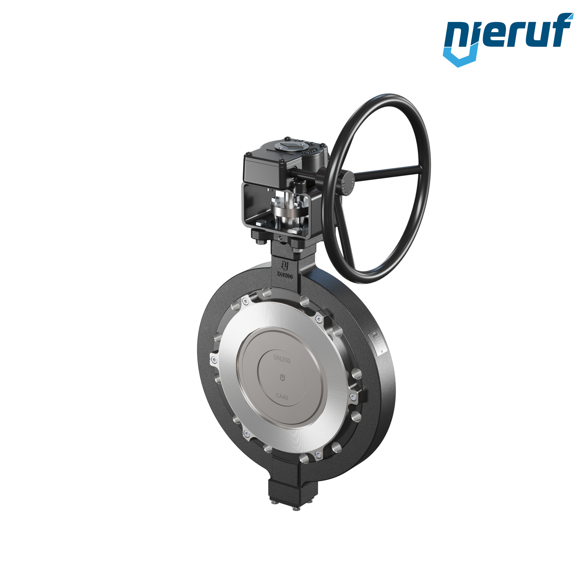 Triple offset butterfly-valve carbon steel AK14 DN 200 PN16 worm gear