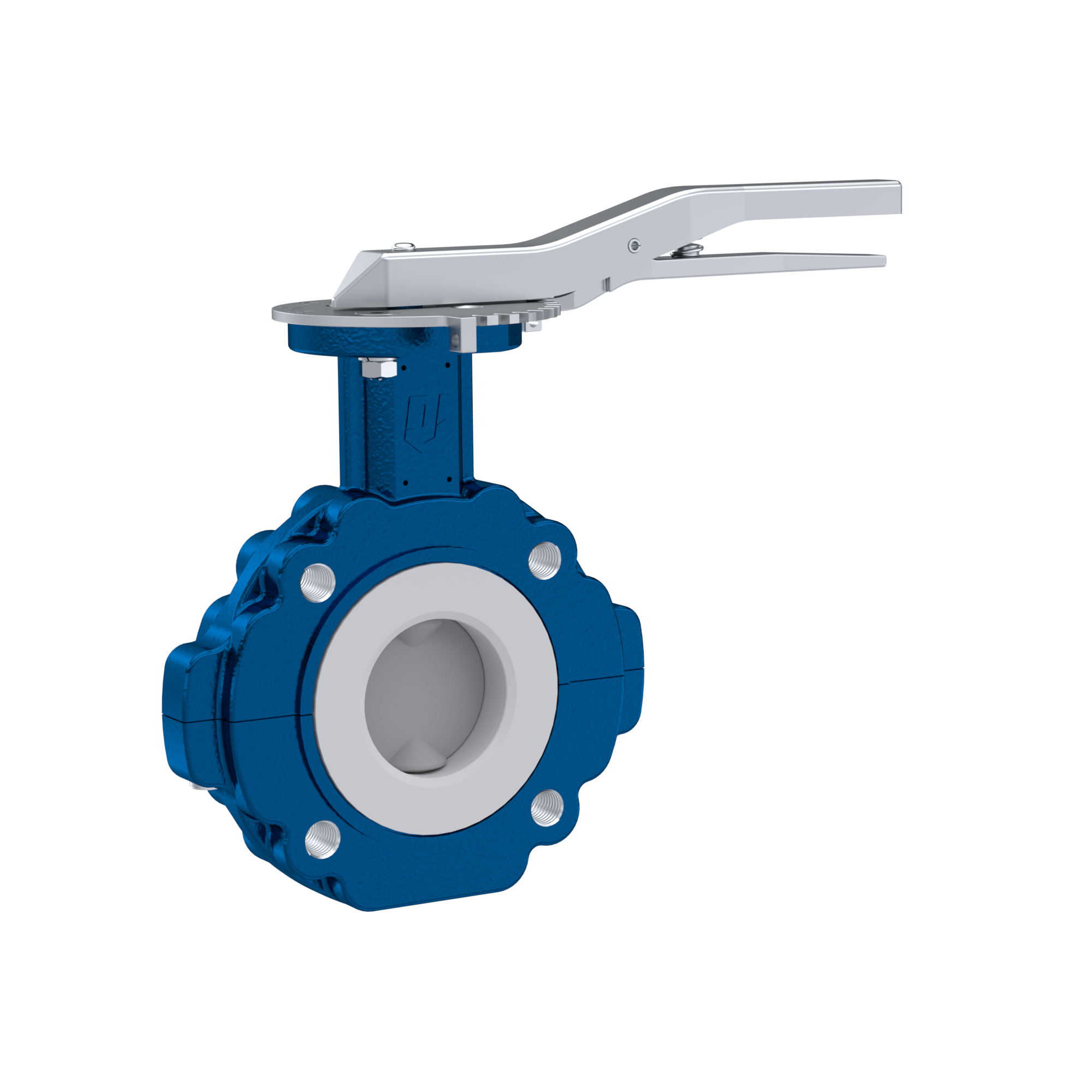 PFA-Butterfly-valve PTFE AK10 DN65 ANSI150 lever silicone insert