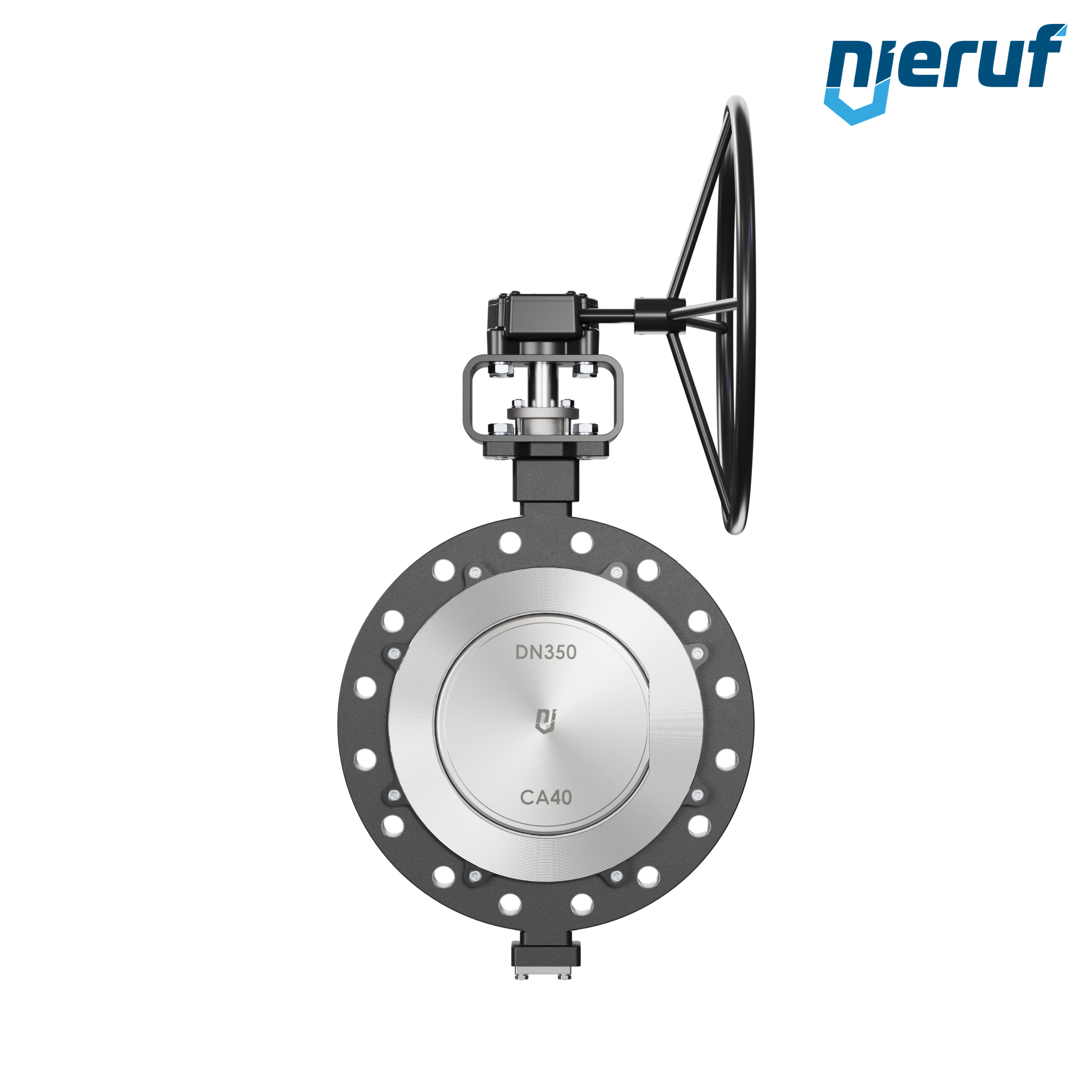 Double offset butterfly-valve AK12 DN 350 PN40 worm gear