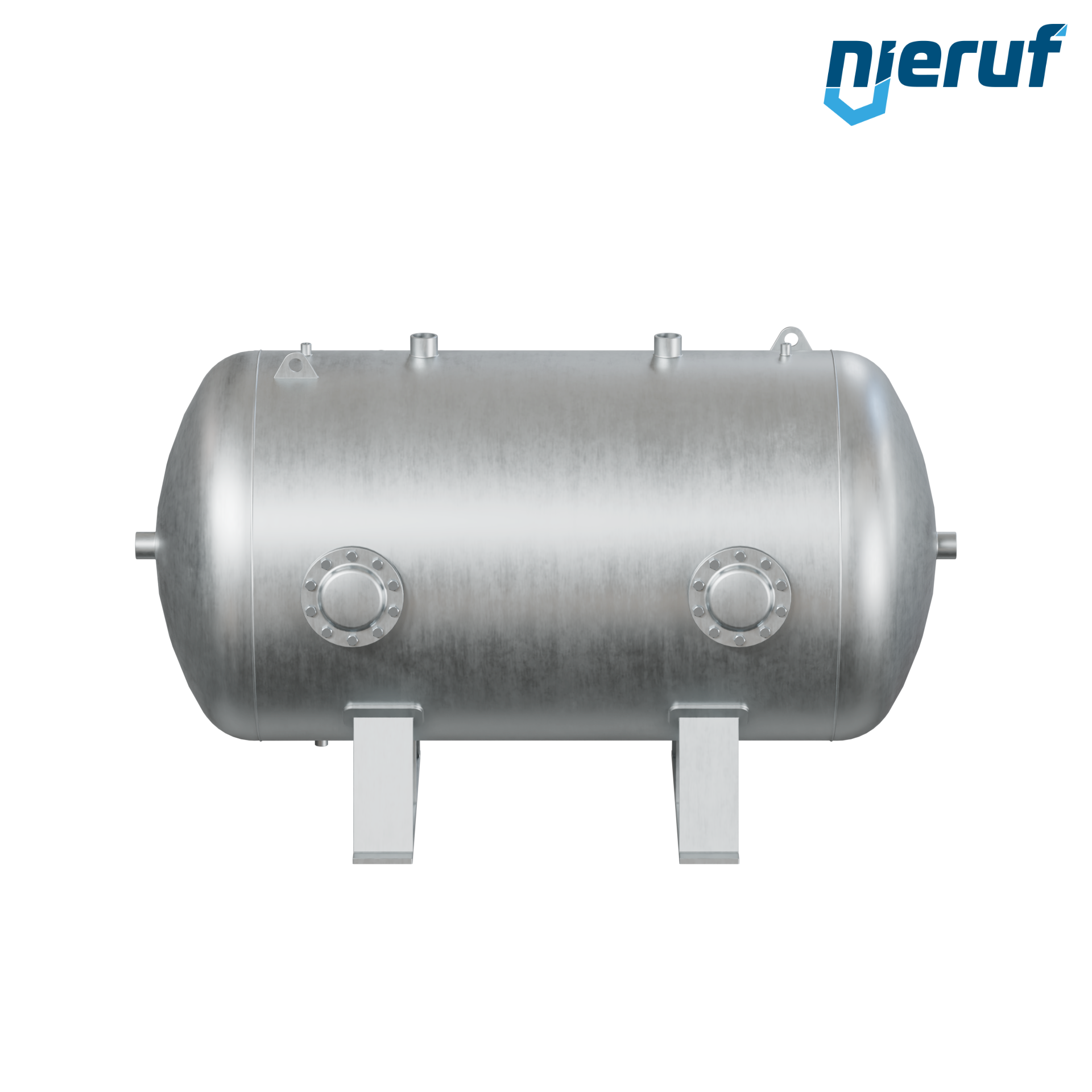 Vacuum vessel horizontal BE03 1500 liter, -1-3 bar, steel primed