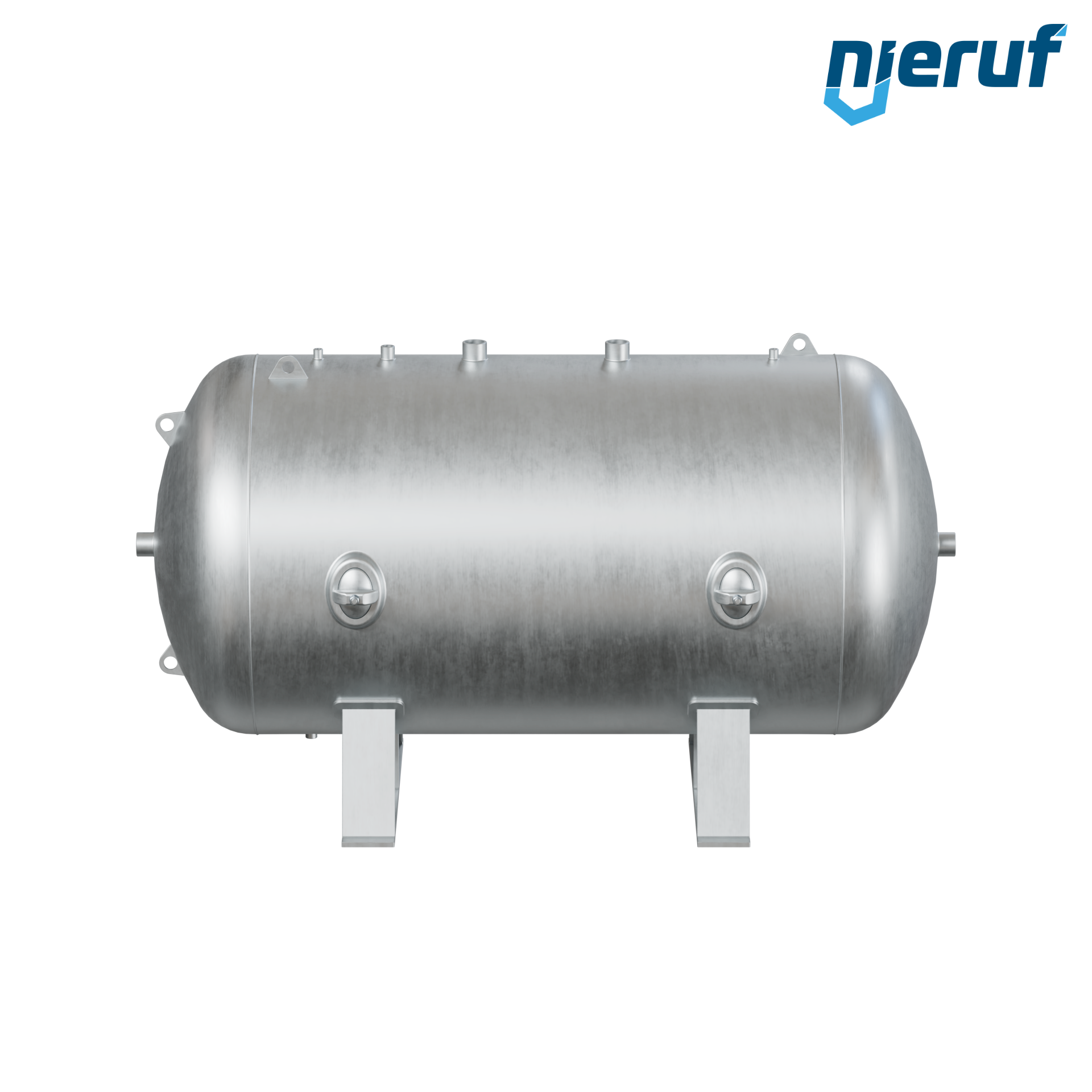 High pressure vessel horizontal BE02 2000 liter, 0-23 bar, steel galvanized