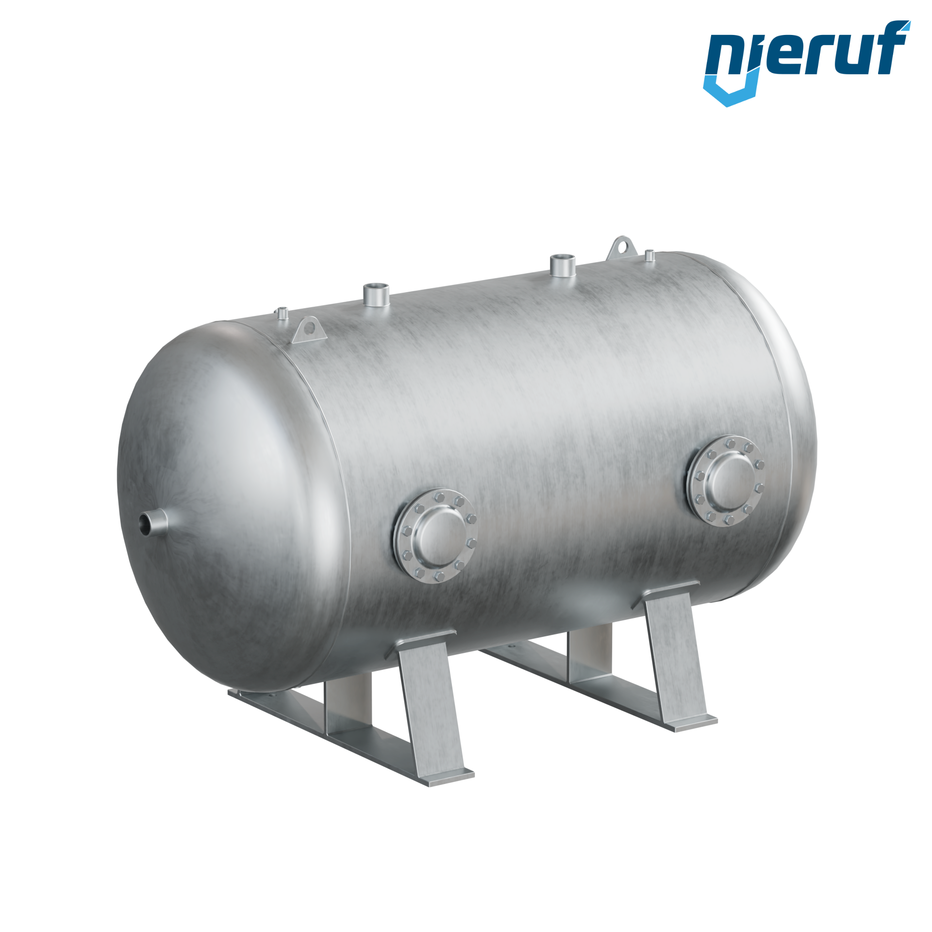 Vacuum vessel horizontal BE03 1500 liter, -1-3 bar, steel primed