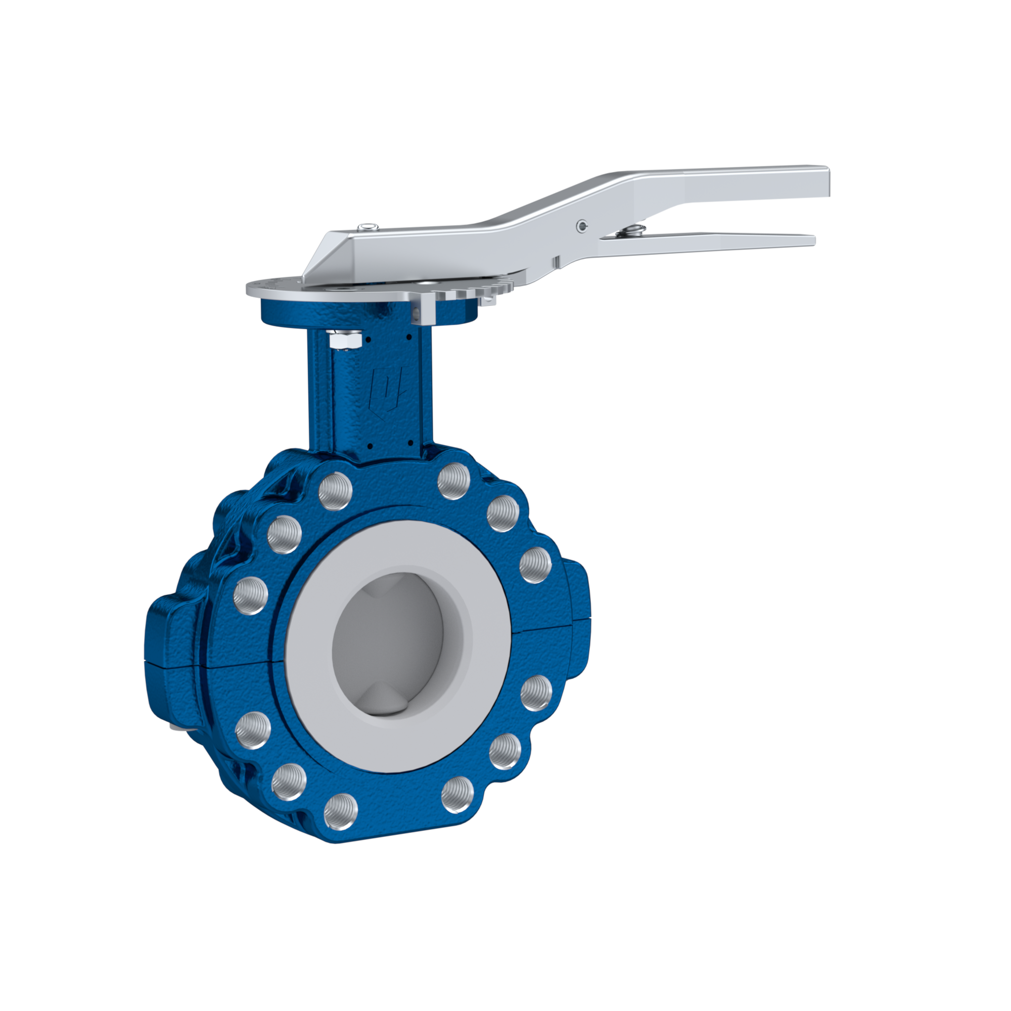 PFA-Butterfly-valve PTFE AK10 DN65 PN10-PN16 lever silicone insert