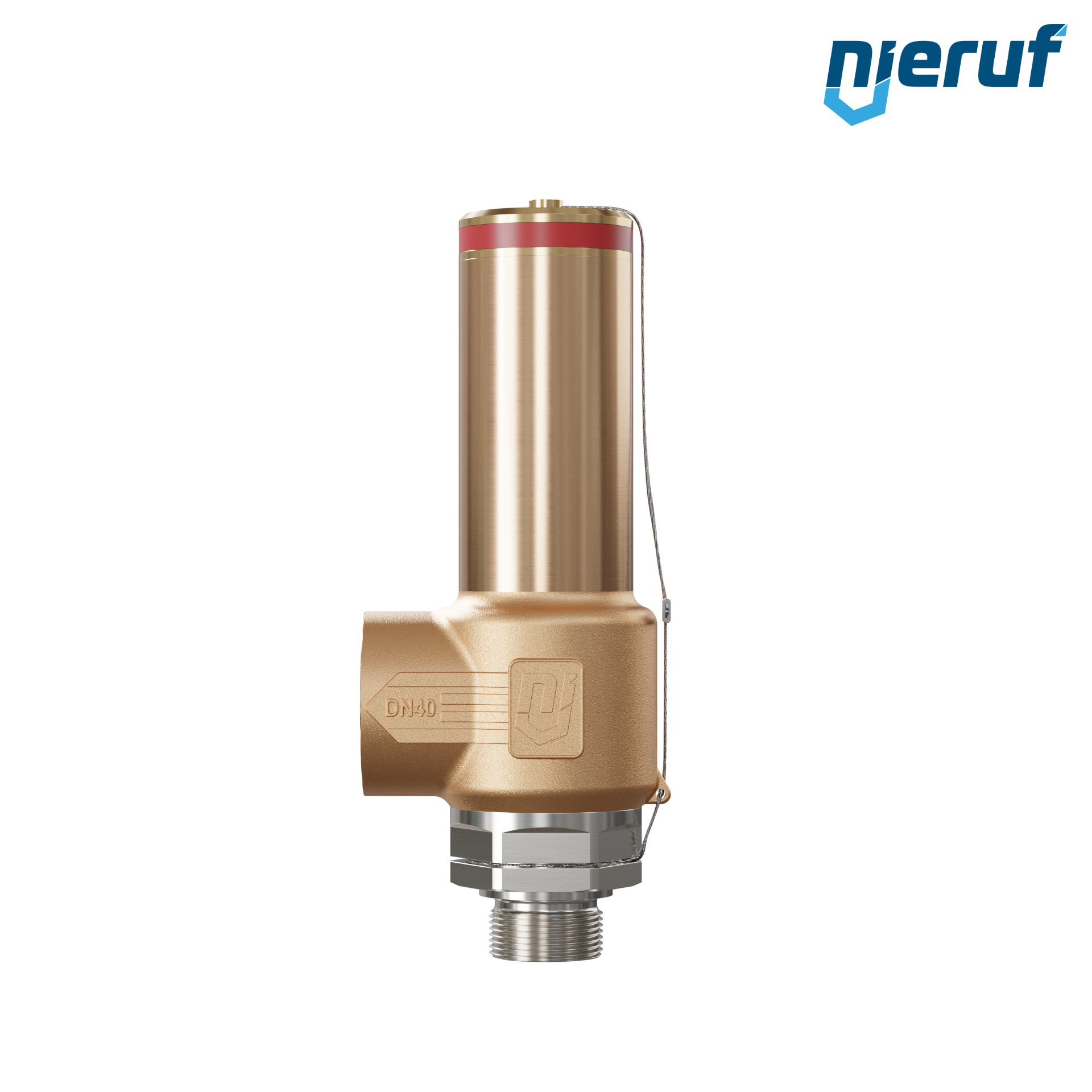 Cryo safety valve without lifting DN25 1" m x 1 1/2" fm SV18, stainless steel & gunmetal PTFE