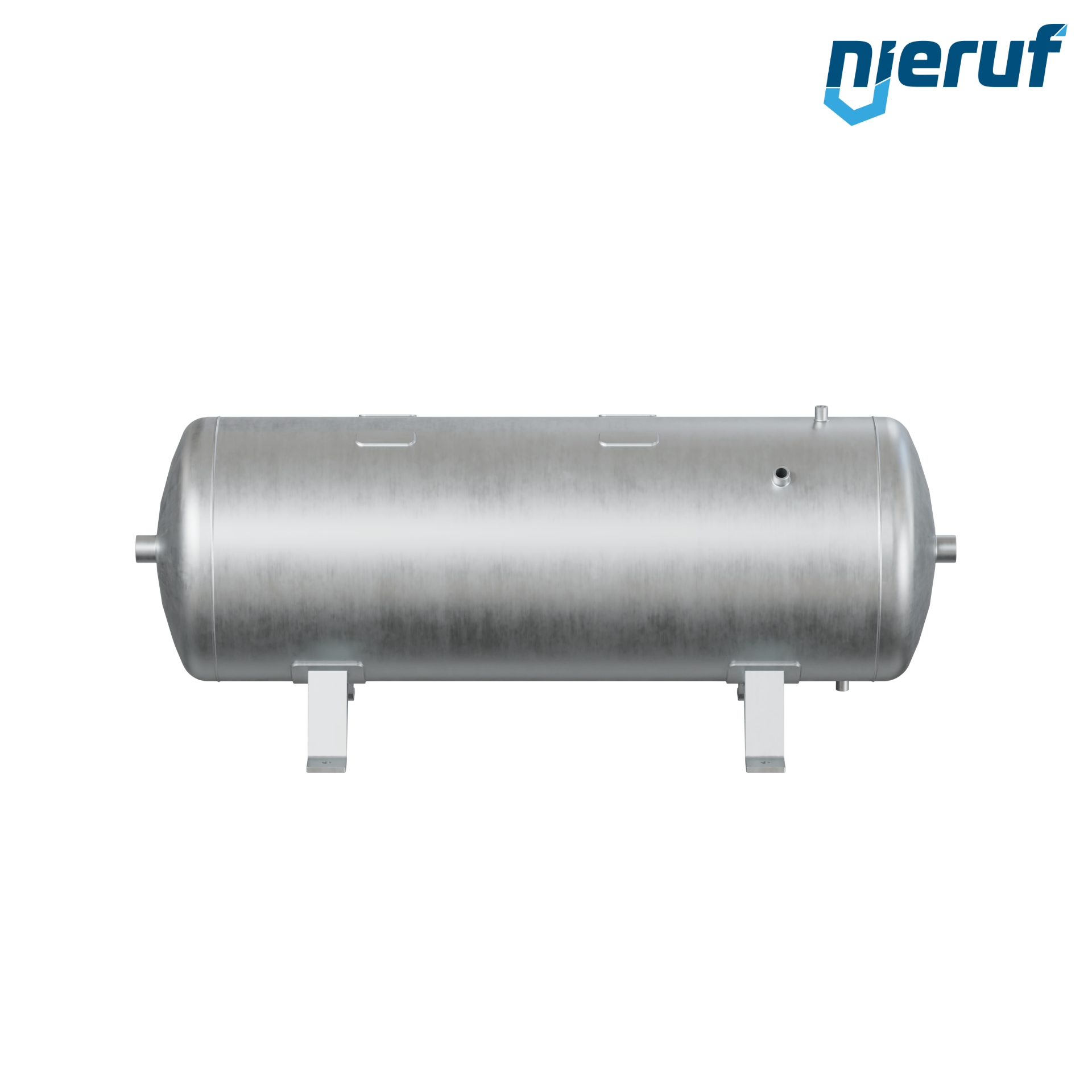 Vacuum vessel horizontal BE03 350 liter, -1-3 bar, steel galvanized