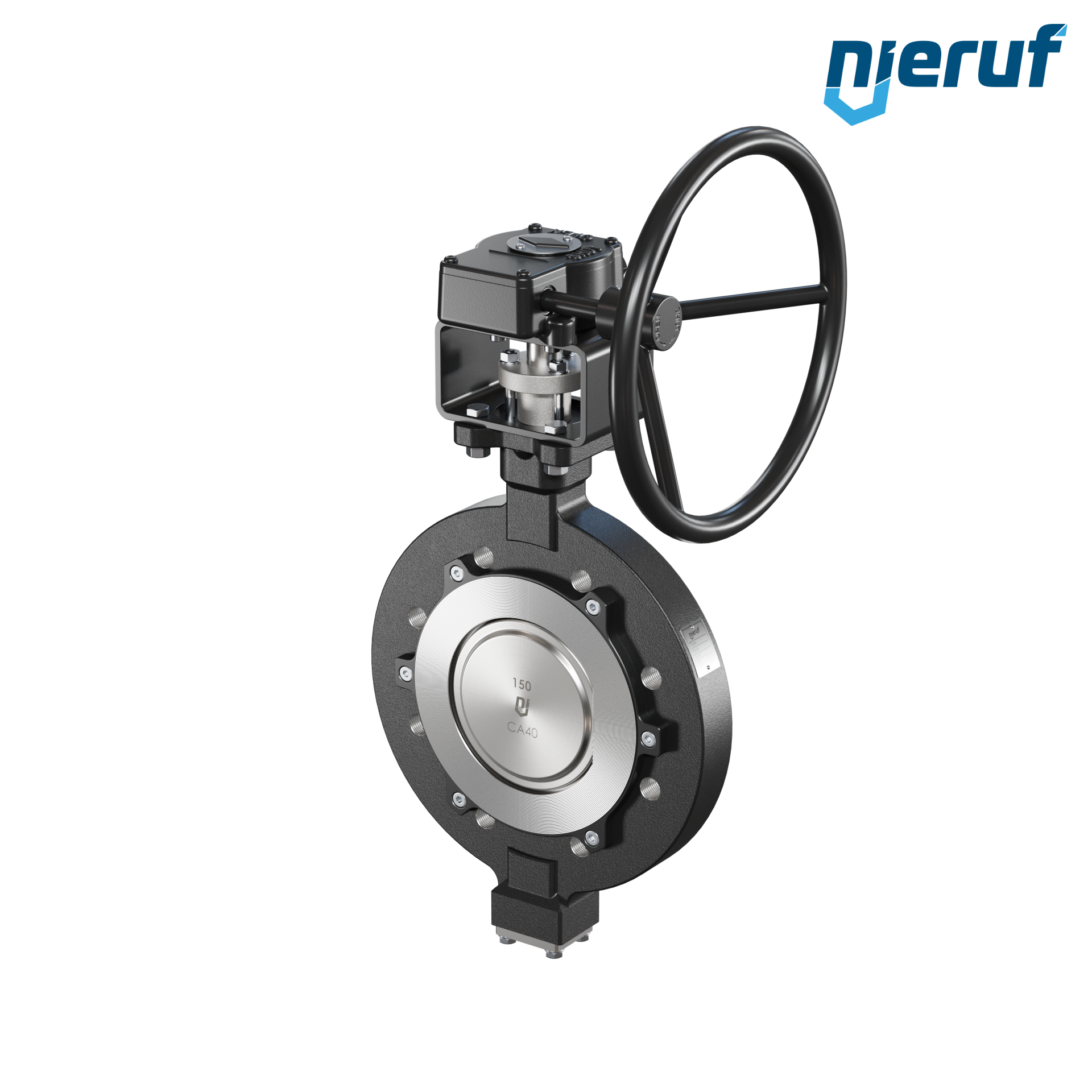 Double offset butterfly-valve AK12 DN 150 PN10-PN16 worm gear