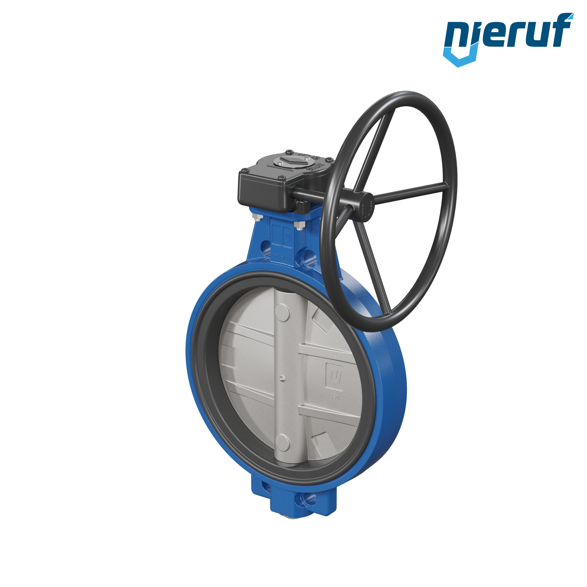 Butterfly valve DN 350 PN10-PN16 AK01 FPM Worm gear