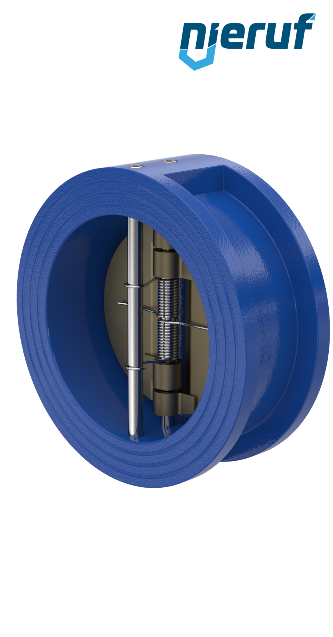 dual plate check valve DN100 DR04 GGG40 epoxyd plated blue 180µm EPDM