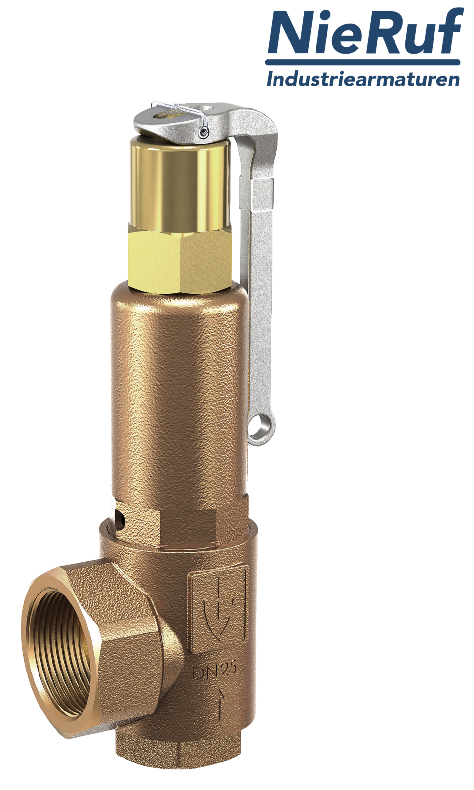 safety valve 1" x 1 1/2" fm SV07 neutral gaseous media, gunmetal PTFE, with lever