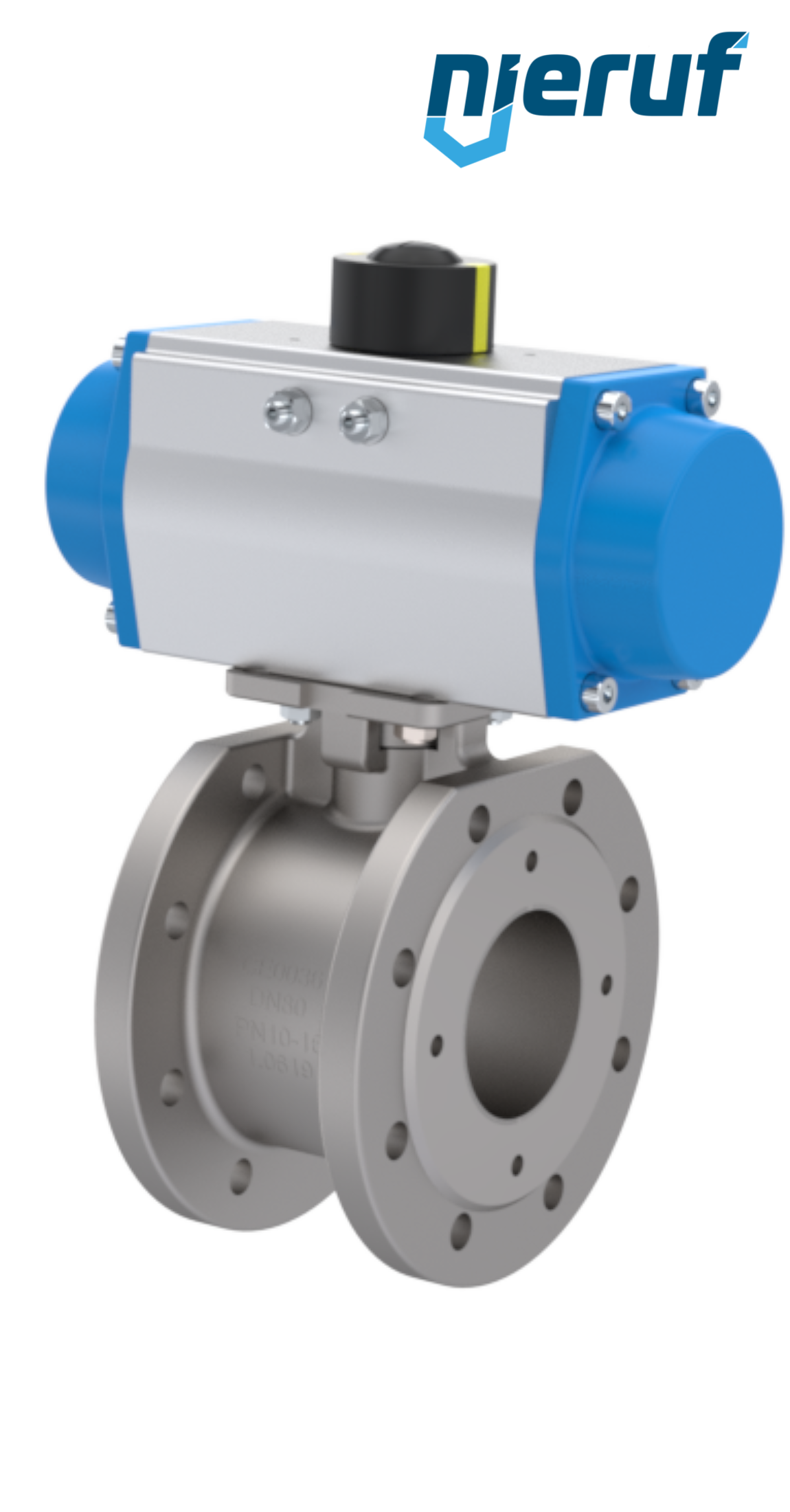 automatic-flange stainless steel ball valve  DN20 PK07 pneumatic actuator single acting normally open