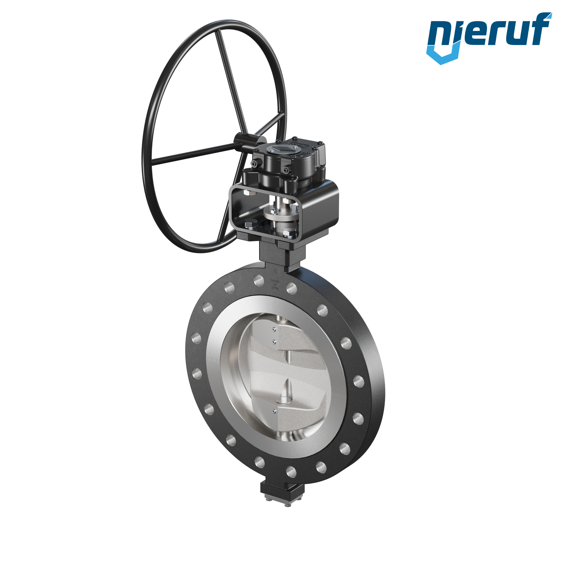 Double offset butterfly-valve AK12 DN 350 PN40 worm gear