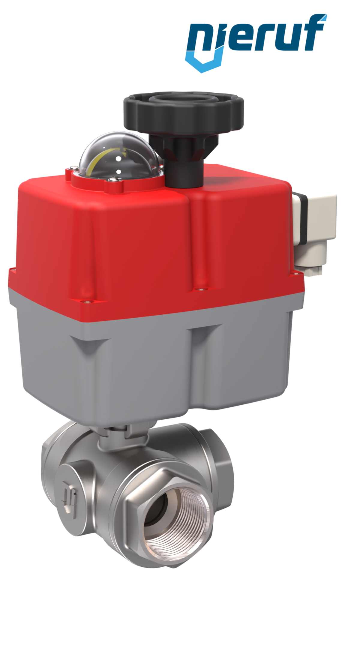 3 way automatic-ball valve 24-240V DN50 - 2" inch stainless steel reduced port design with T drilling