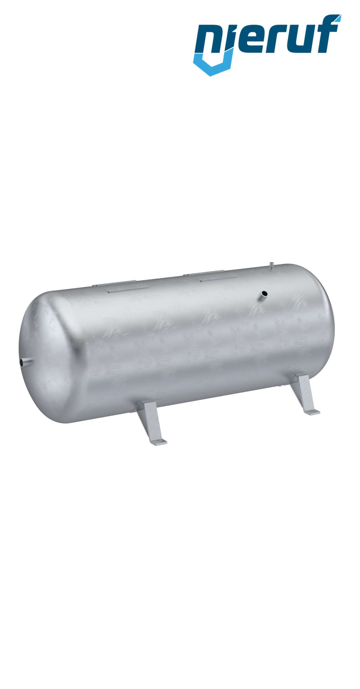 Vacuum vessel horizontal BE03 1000 liter, -1-3 bar, steel galvanized