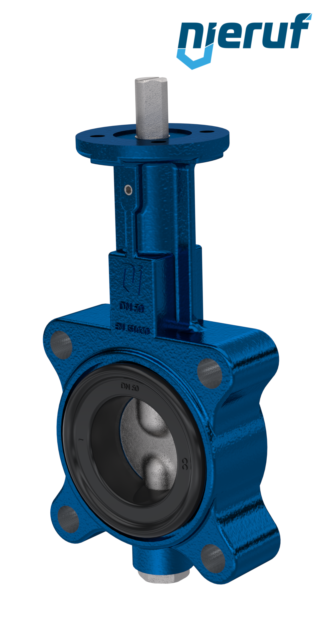 Butterfly valve AK02 DN 50 PN10-PN16 DVGW-gas without lever