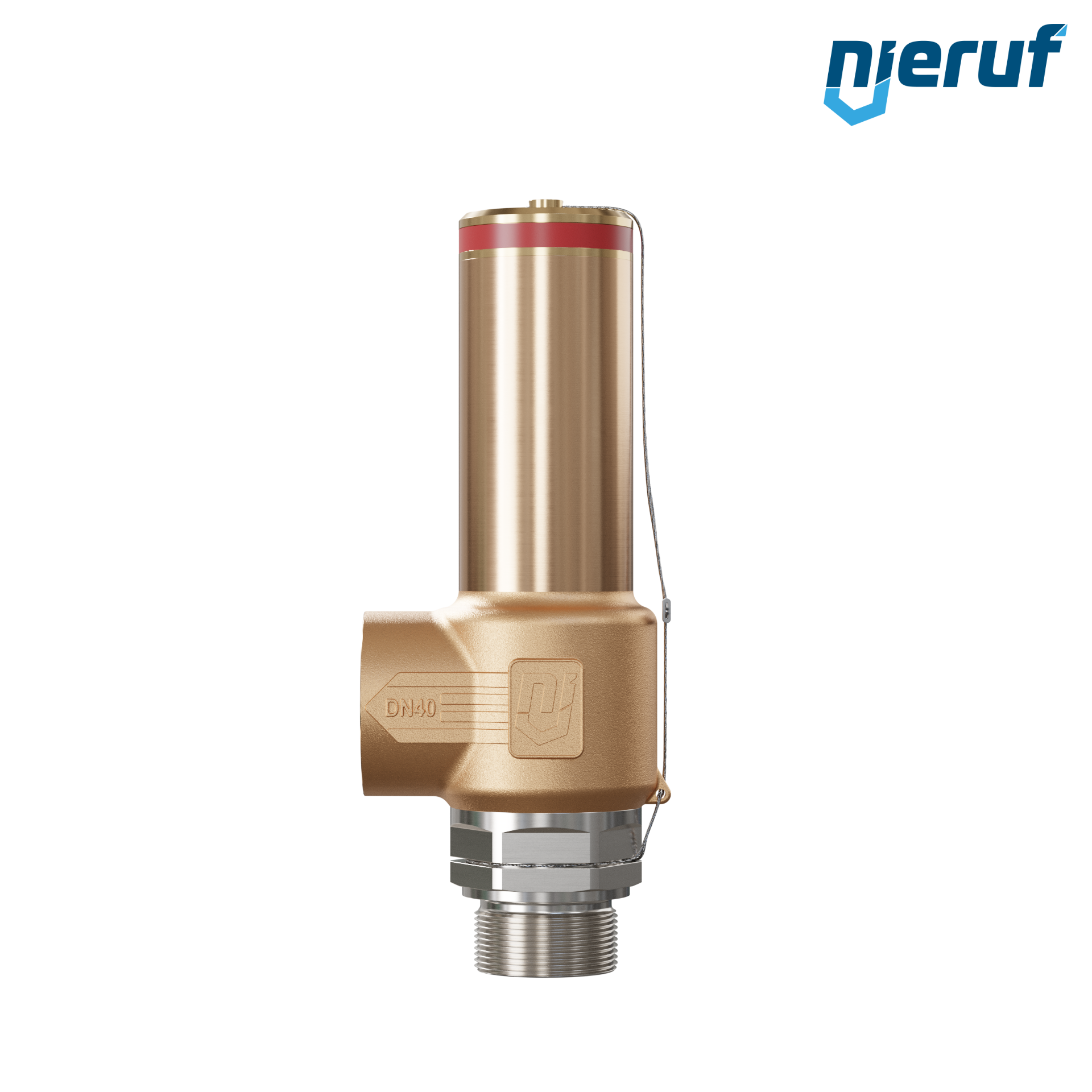 Cryo safety valve without lifting DN25 1 1/4" m x 1 1/2" fm SV18, stainless steel & gunmetal PTFE